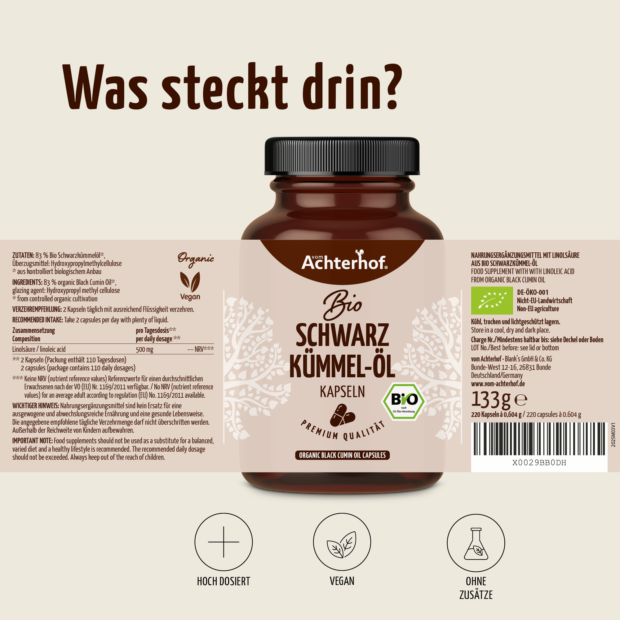 Schwarzkümmel-Öl Kapseln Bio (400 Kapseln)