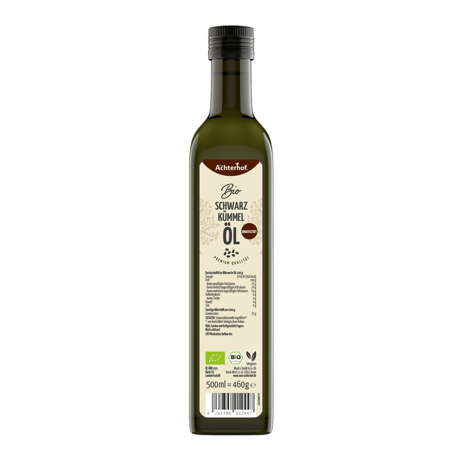 Bio Schwarzkümmelöl (500ml)