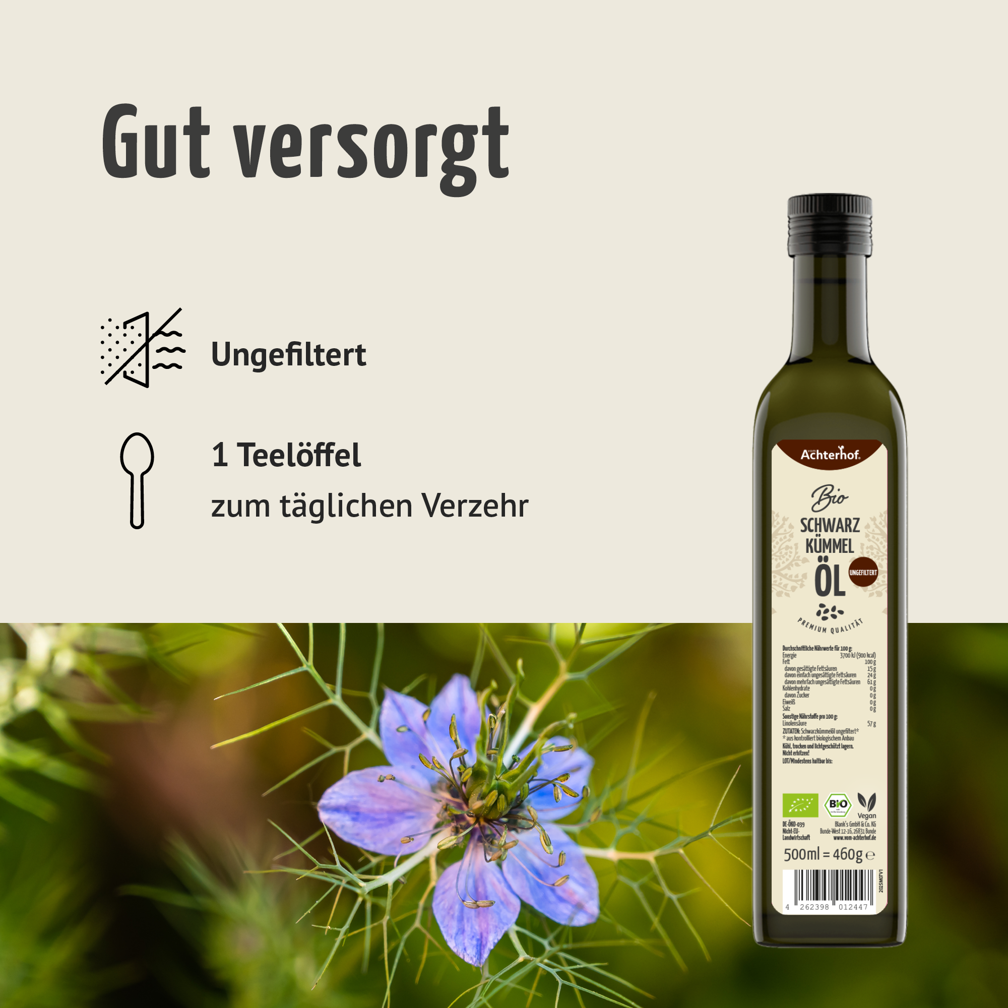 Bio Schwarzkümmelöl (500ml)