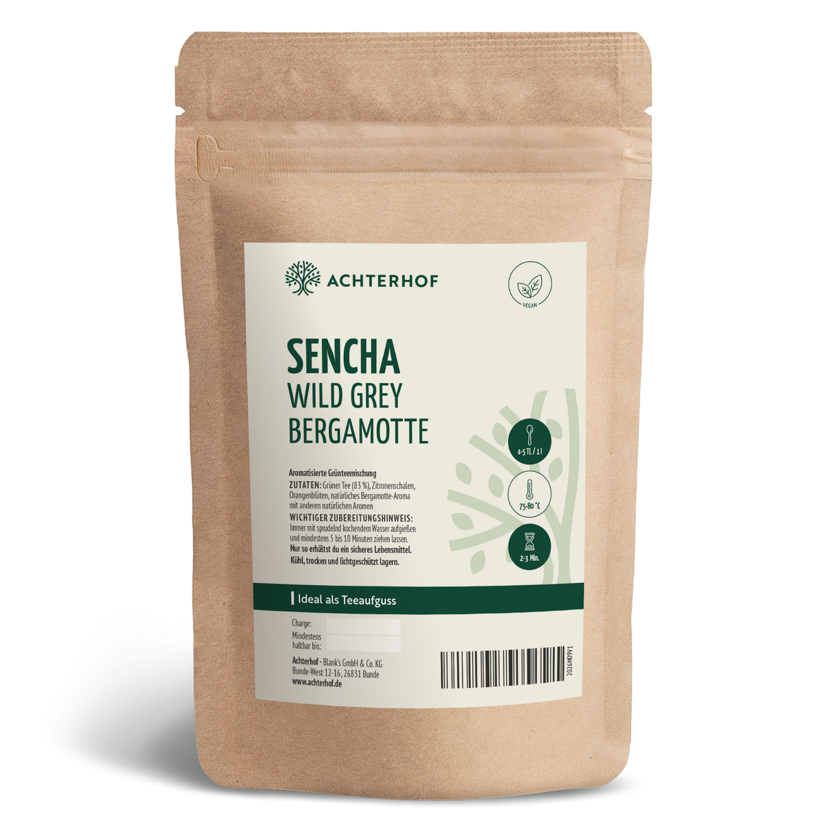Grüner Tee Sencha Wild Grey Bergamotte (100g)