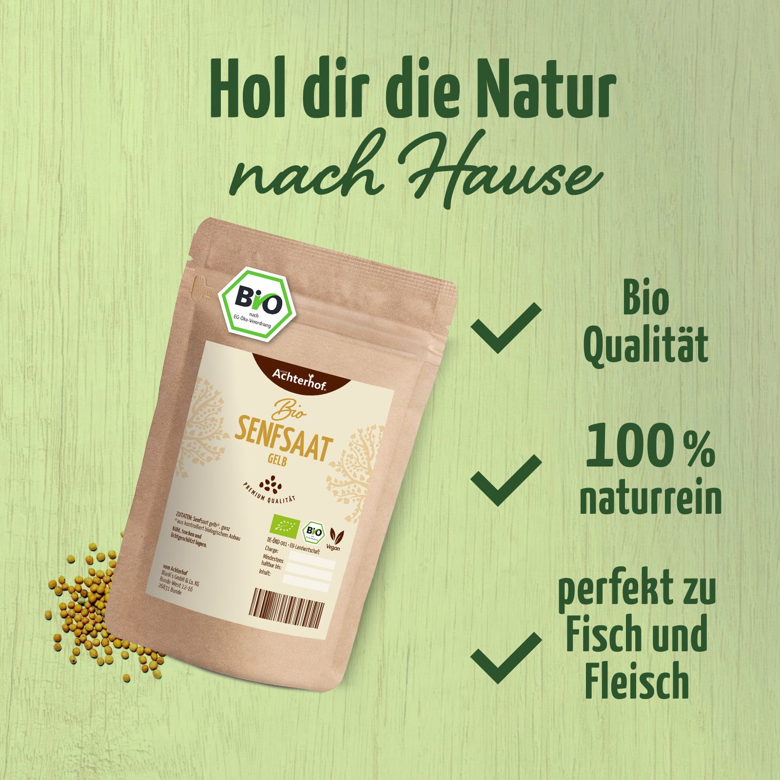 Senfsaat gelb ganz Bio (500g)