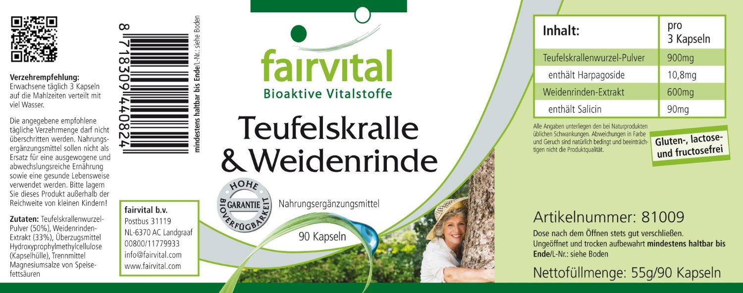 Teufelskralle und Weidenrinde (90 Kapseln)