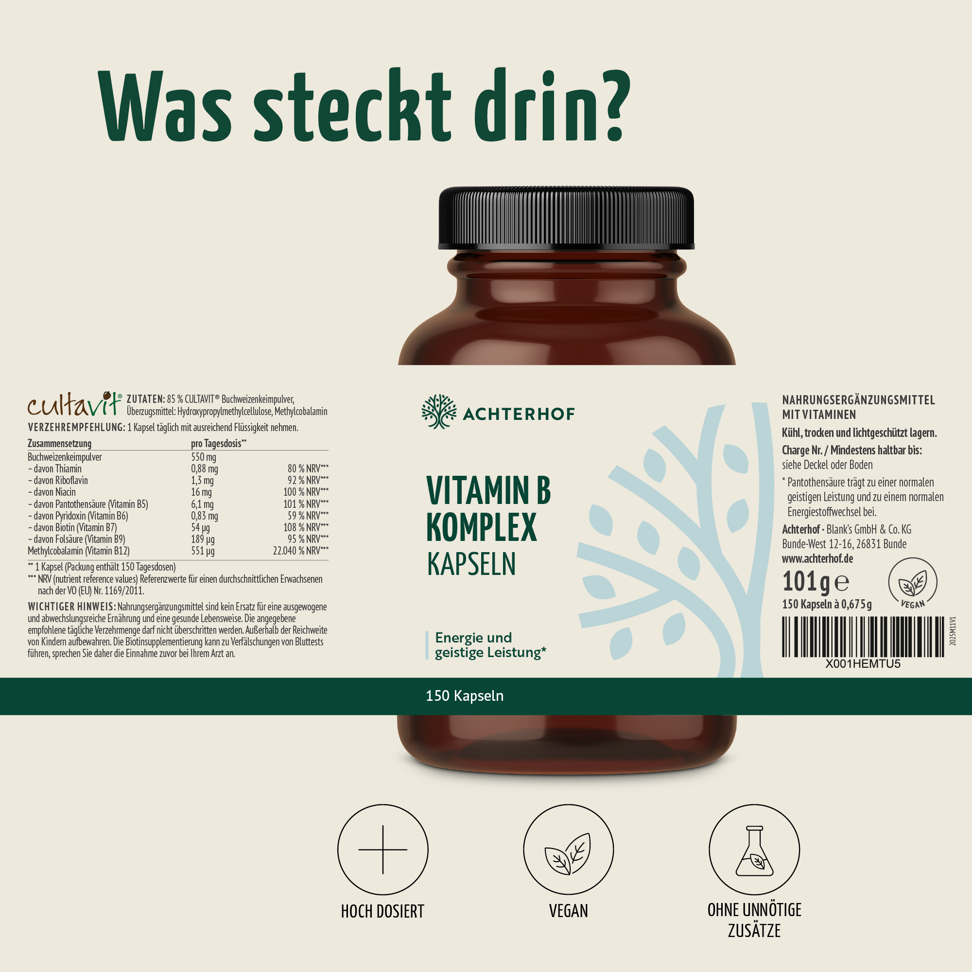 Vitamin B Komplex (150 Kapseln)