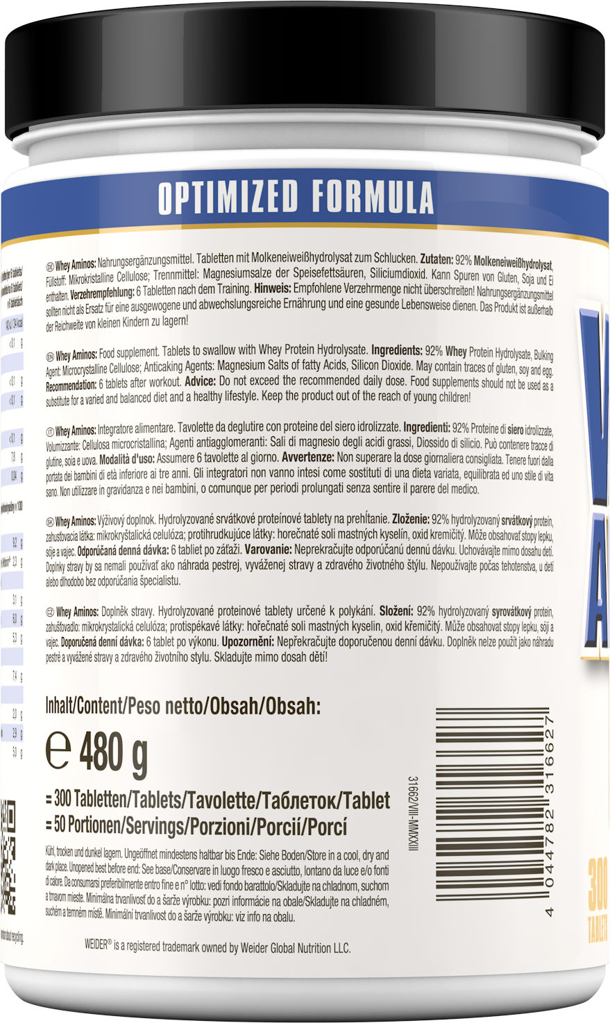 Whey Amino's (300 Tabletten)