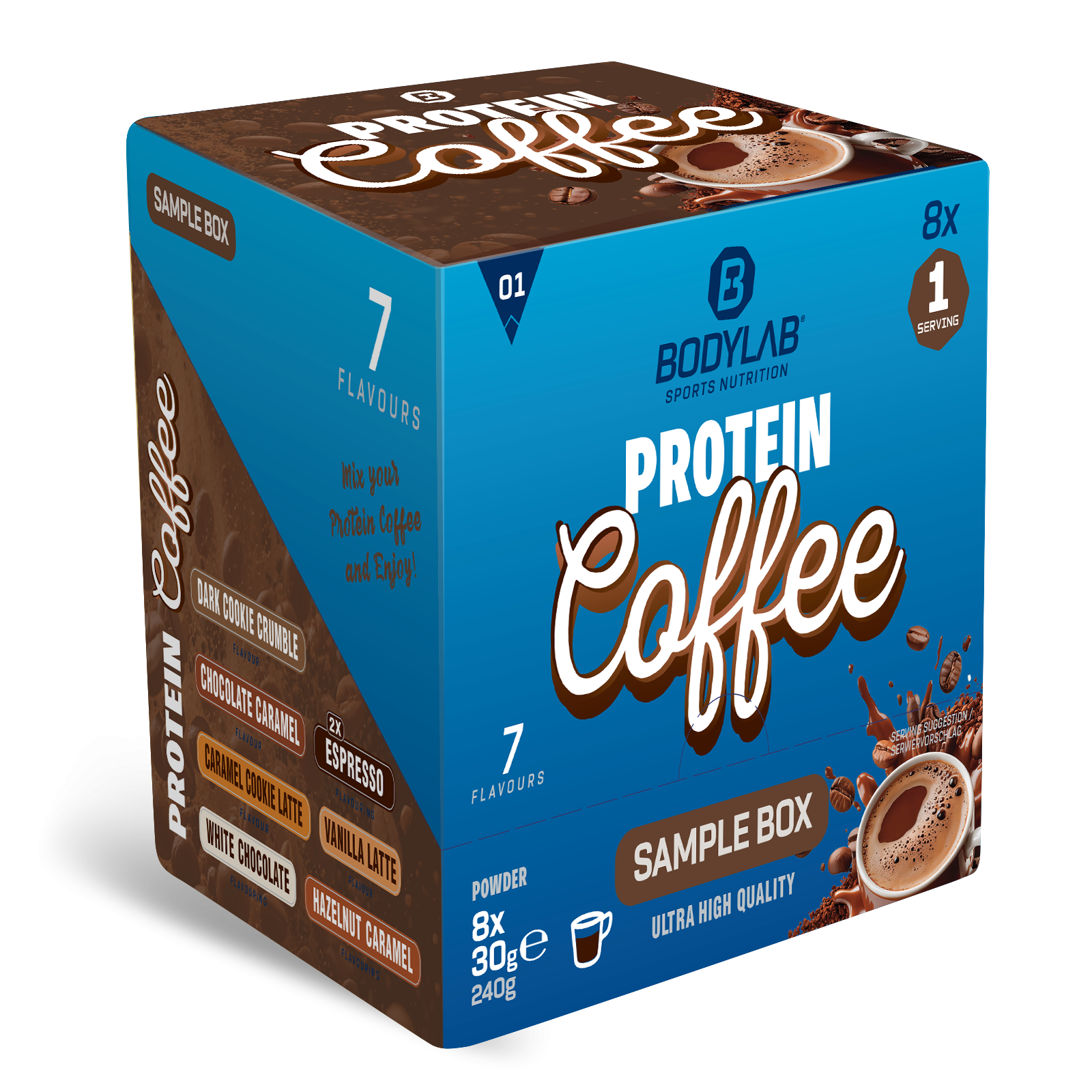 Protein Coffee Probierbox (8 Proben je 30g)