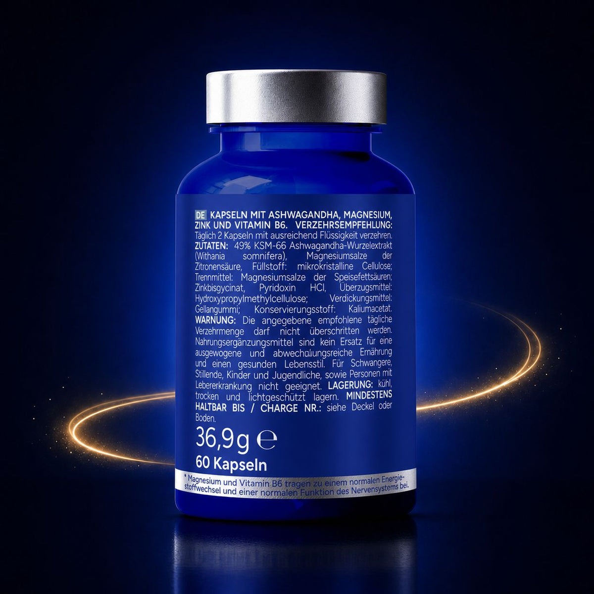 Ashwa+ Ashwagandha KSM-66™ mit Magnesium, Zink & Vitamin B6 (60 Kapseln)