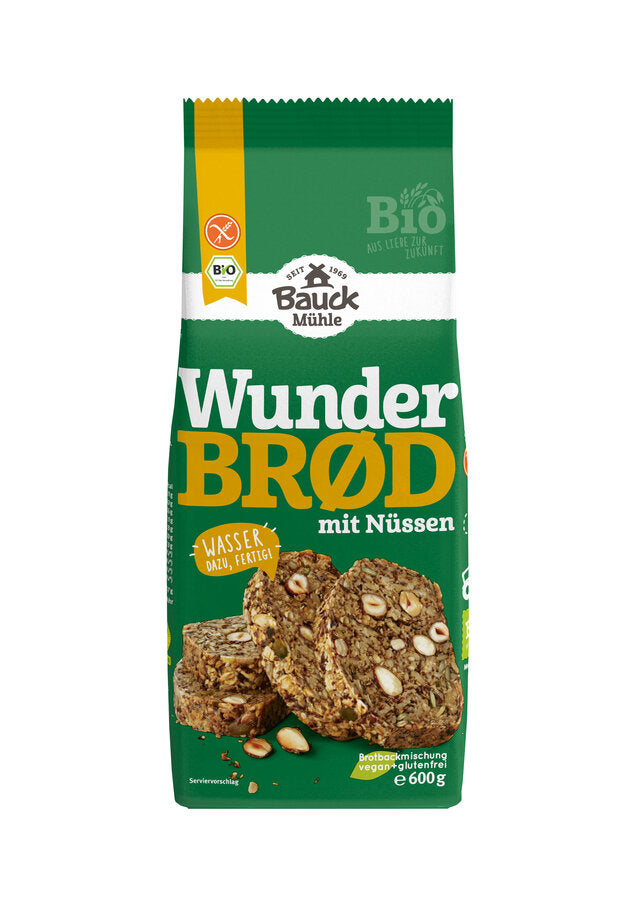 Bio Backmischung Wunderbrød mit Nüssen (600g)