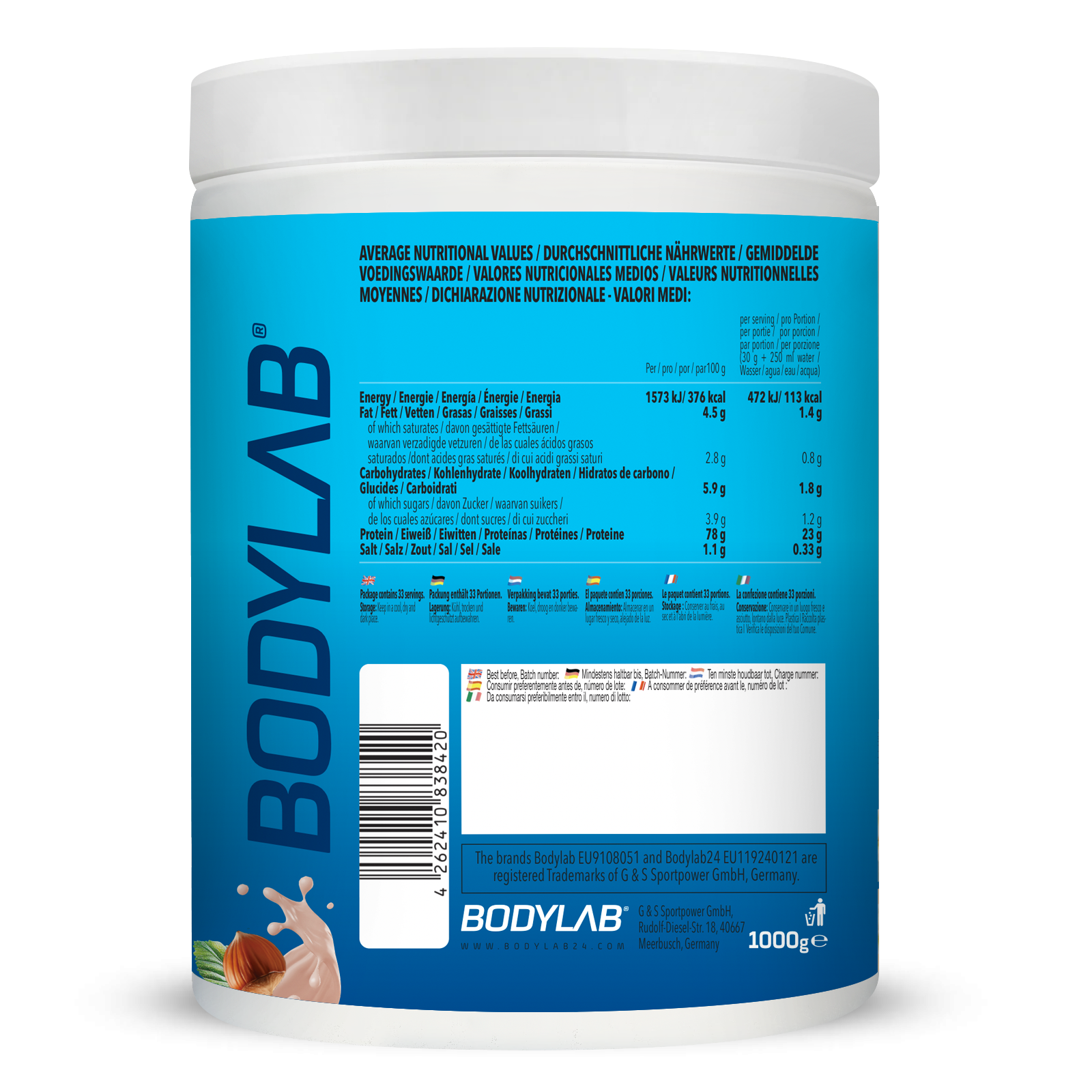 3K-Protein (1000g) Deluxe Hazelnut Chocolate
