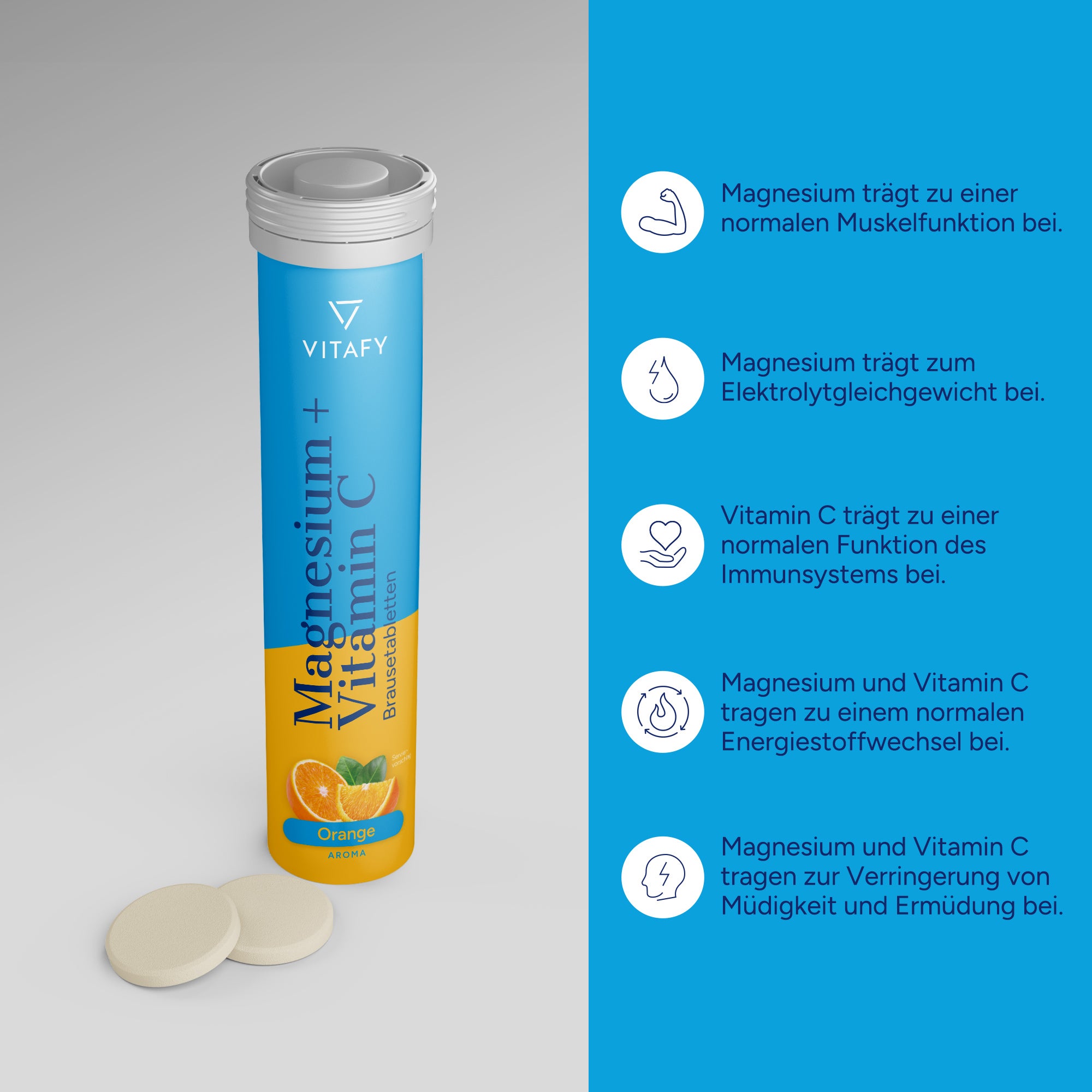 Magnesium + Vitamin C - Orange (20 Brausetabletten)