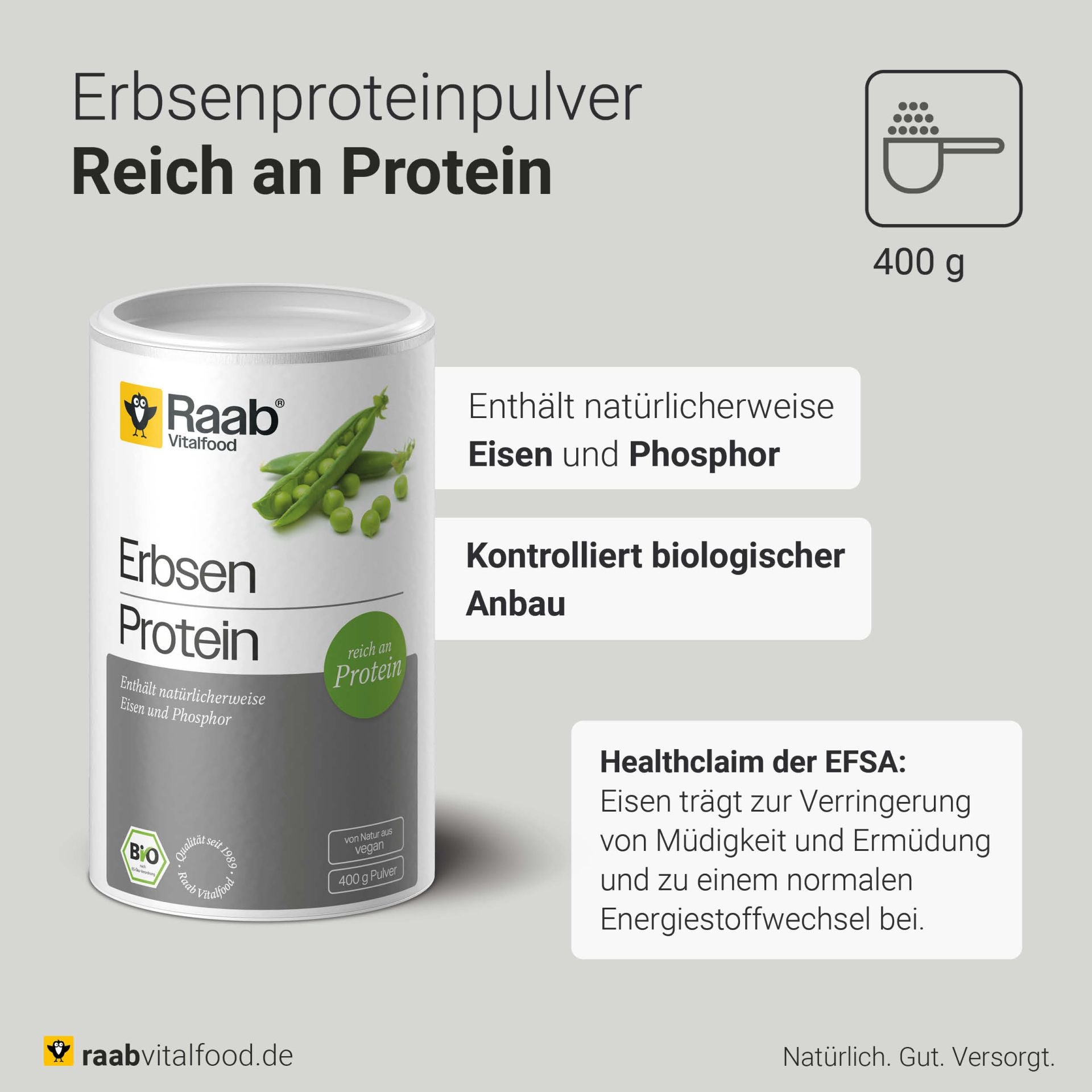 Bio Erbsenprotein Pulver (400g)