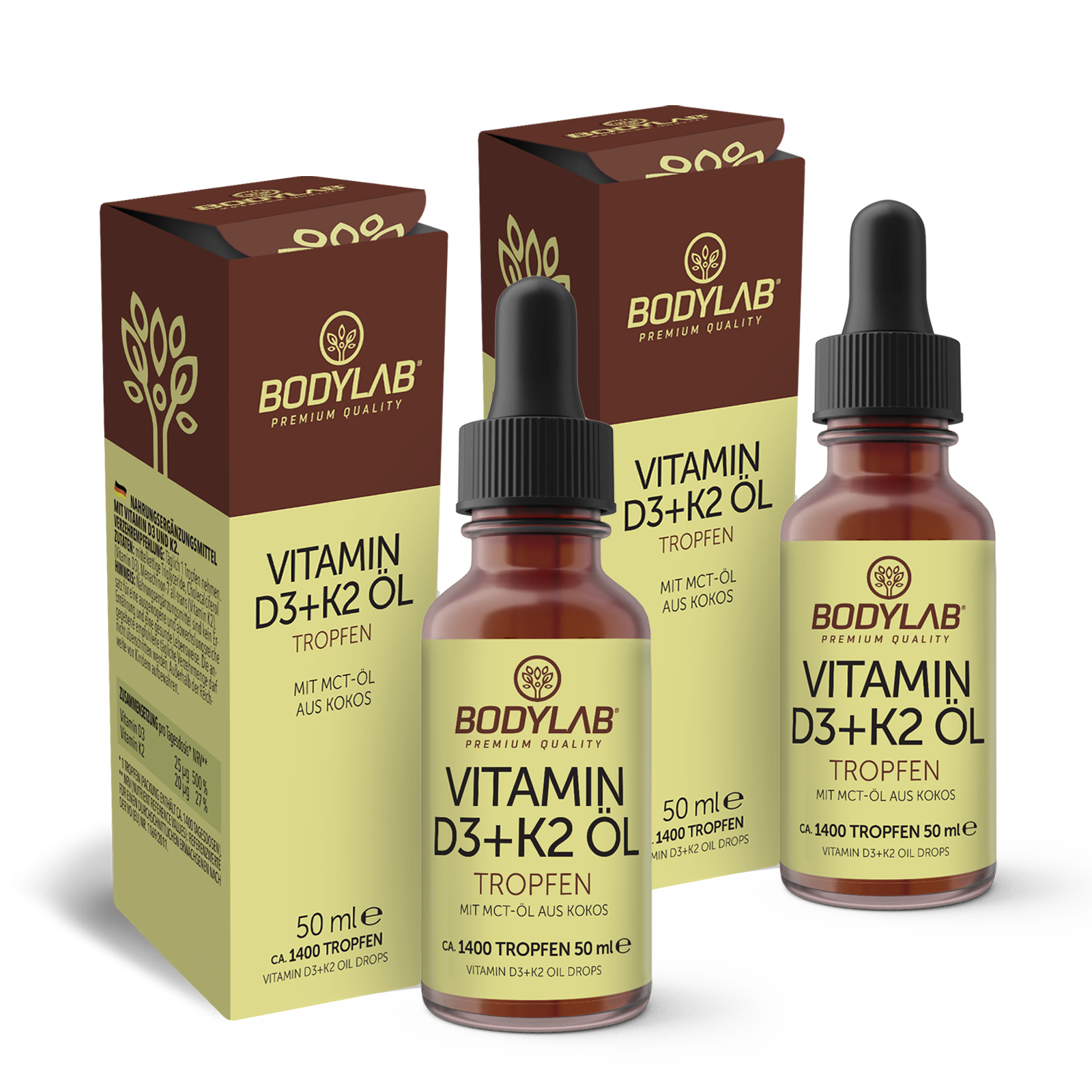2 x Vitamin D3+K2 Öl Tropfen (2 x 50ml)