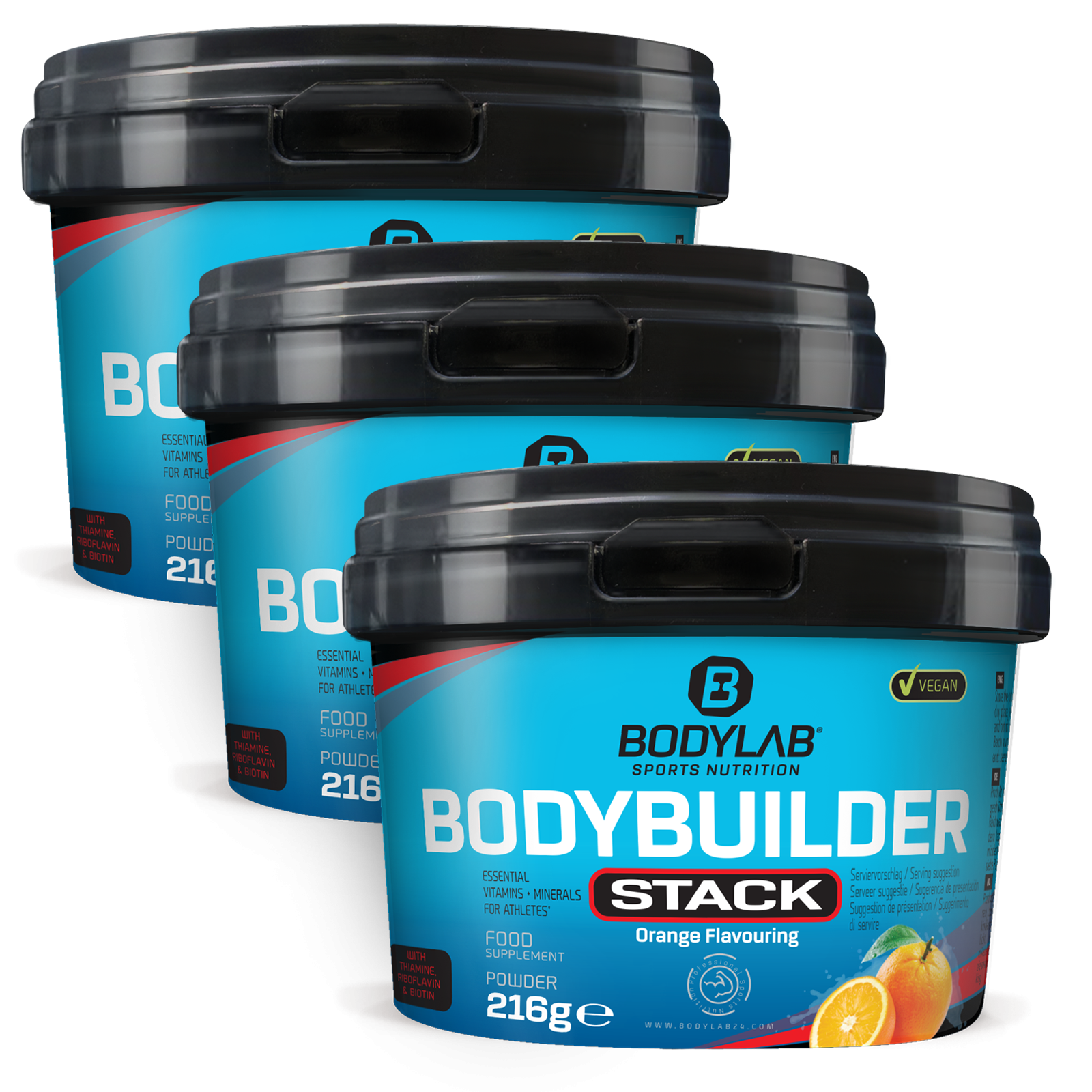 3 x Bodybuilder Stack Powder (je 216g)
