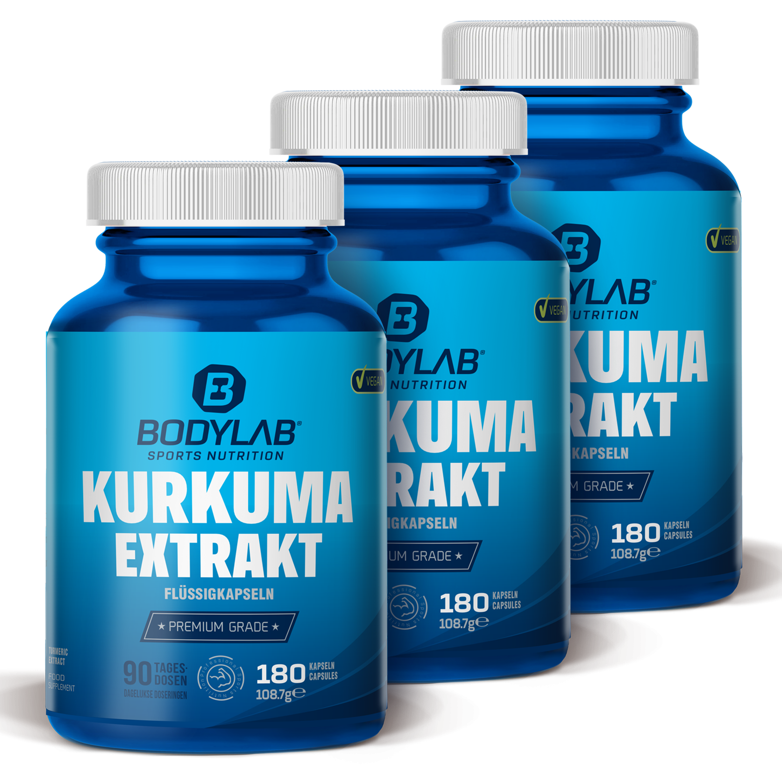 3 x Turmeric Extract (je 180 Kapseln)