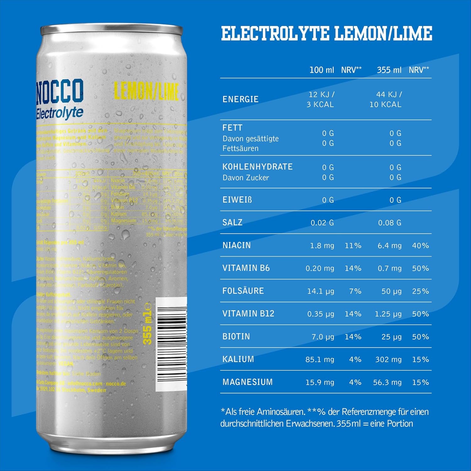 NOCCO Electrolyte (355ml) Lemon Lime