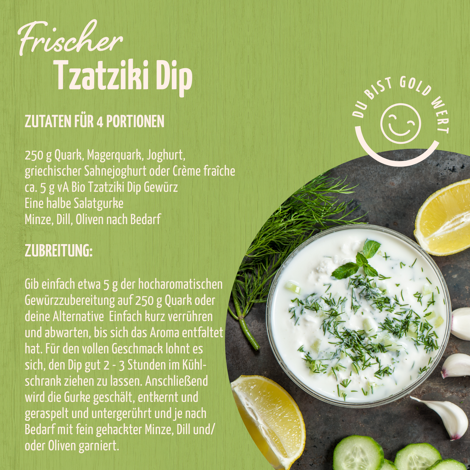 Tzatziki Dip Gewürzzubereitung Bio (100g)
