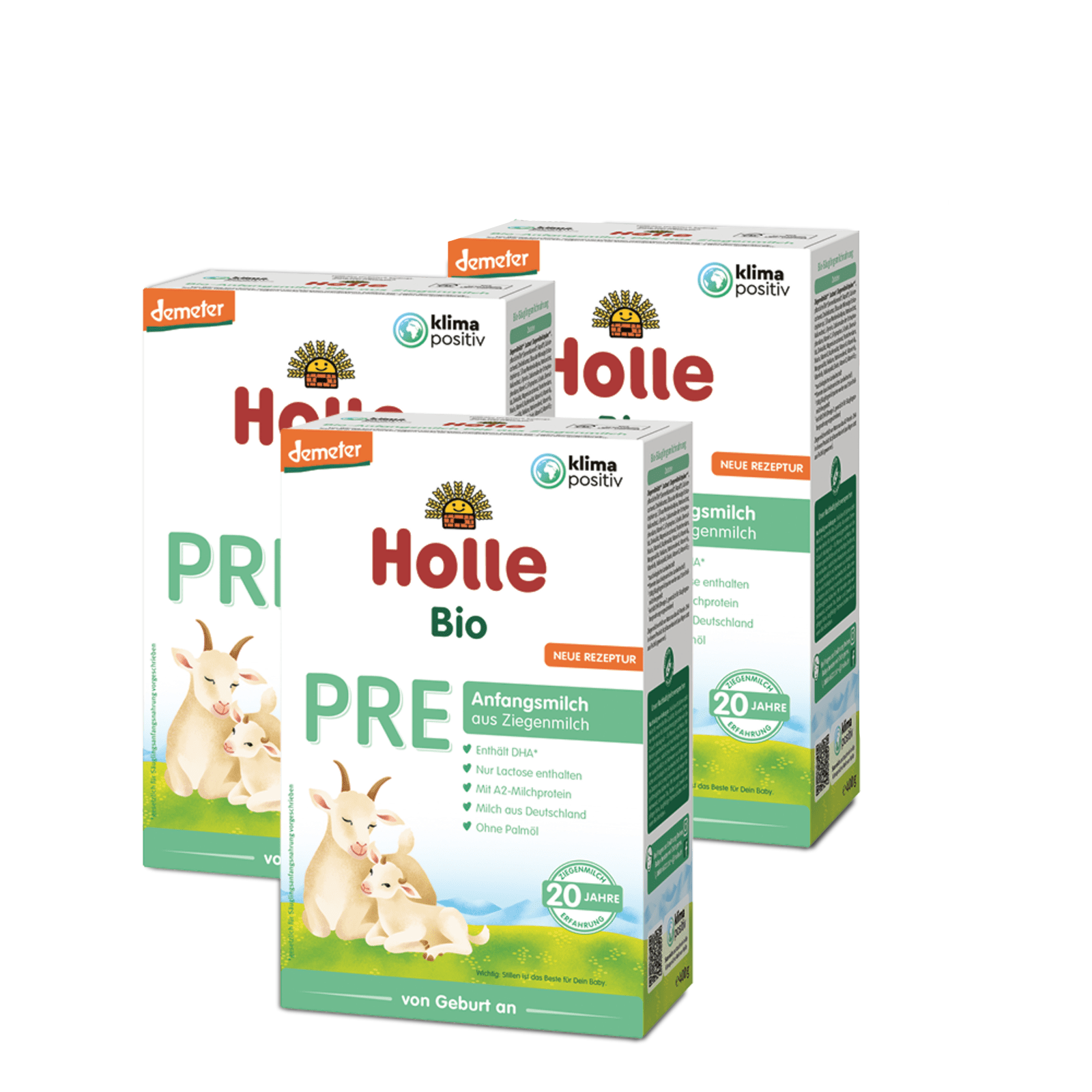 3er Pack Demeter Anfangsmilch Pre auf Ziegenmilchbasis von Geburt an (400g)