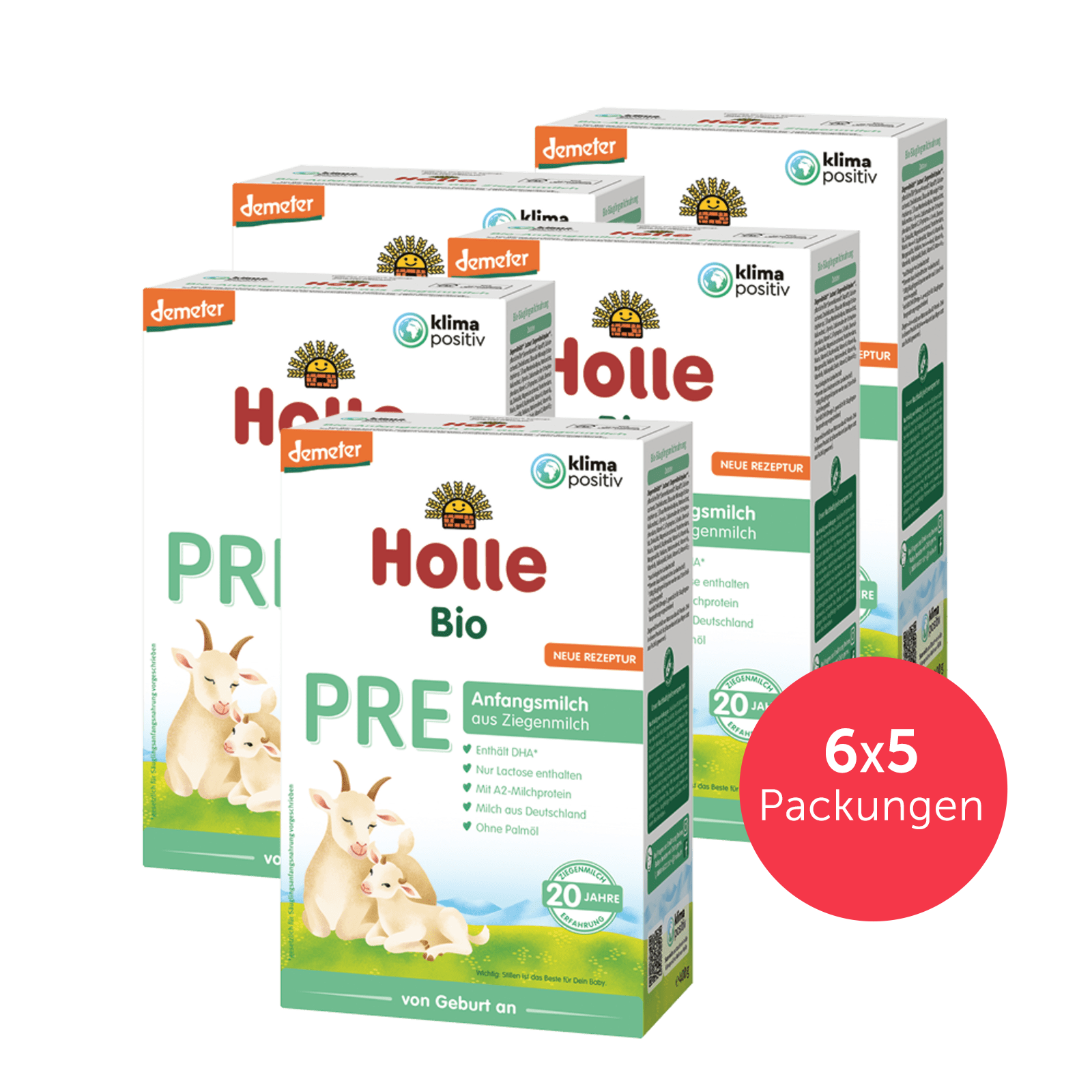 6er Pack Demeter Anfangsmilch Pre auf Ziegenmilchbasis - 5x400g - von Geburt an