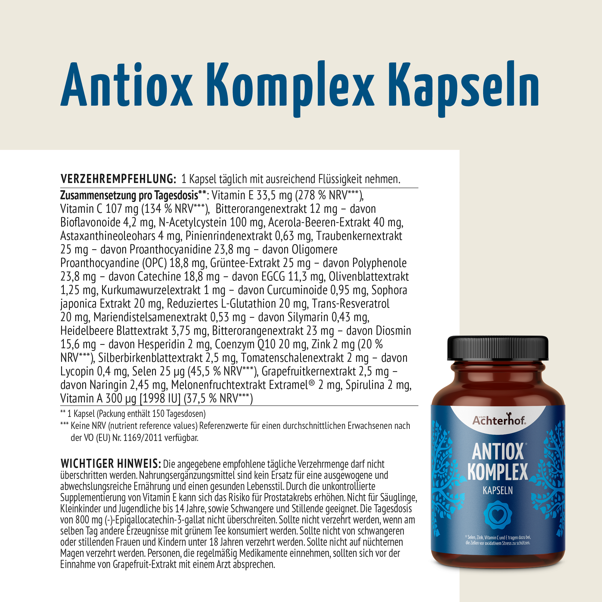 AntiOx Komplex Kapseln (150 Kapseln)