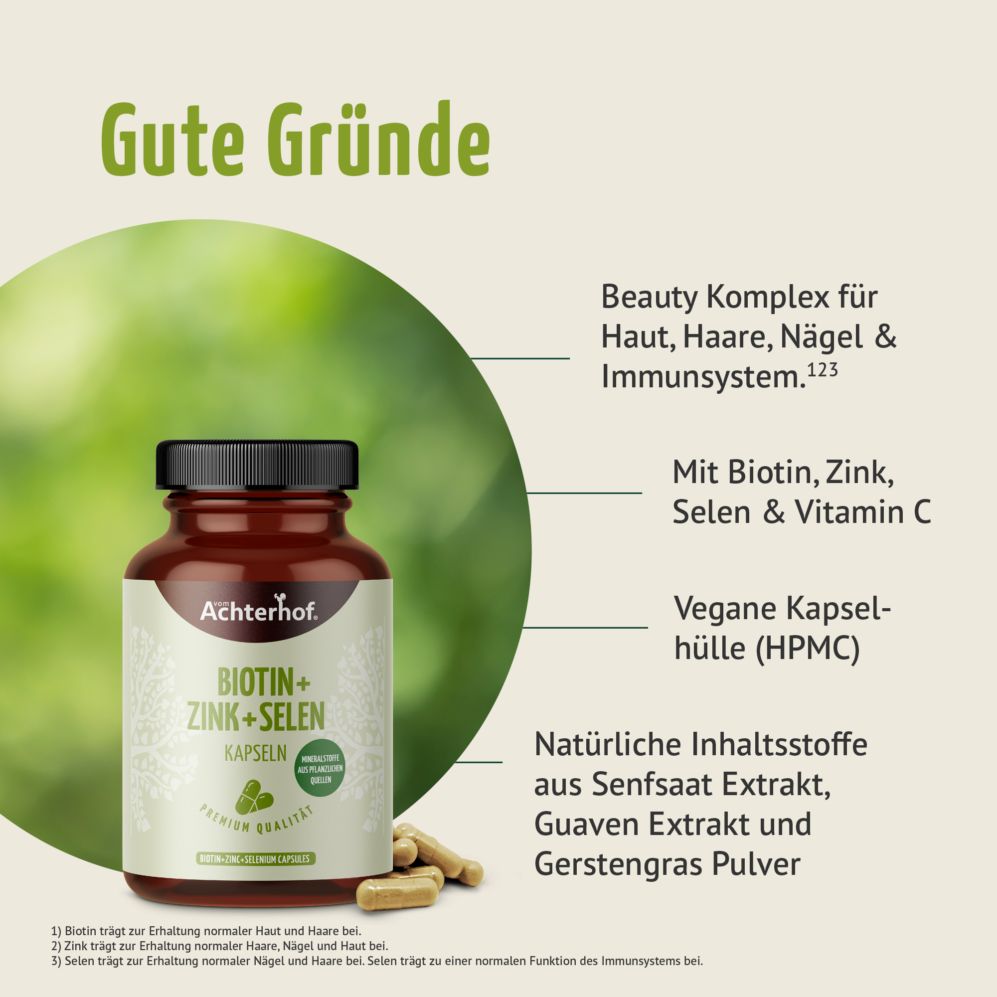 Biotin + Zink + Selen Kapseln (120 Kapseln)