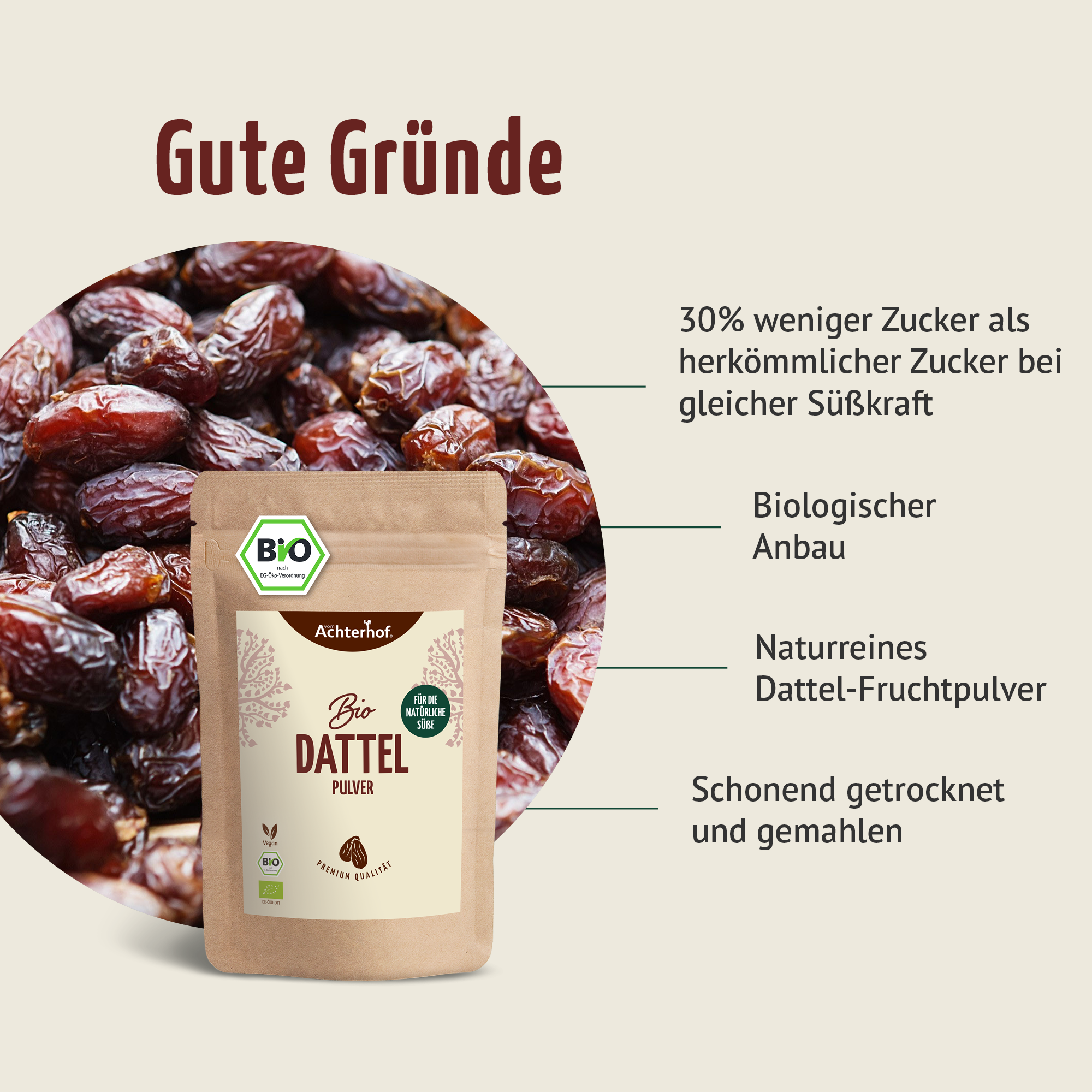 Bio Dattel Pulver (100g)
