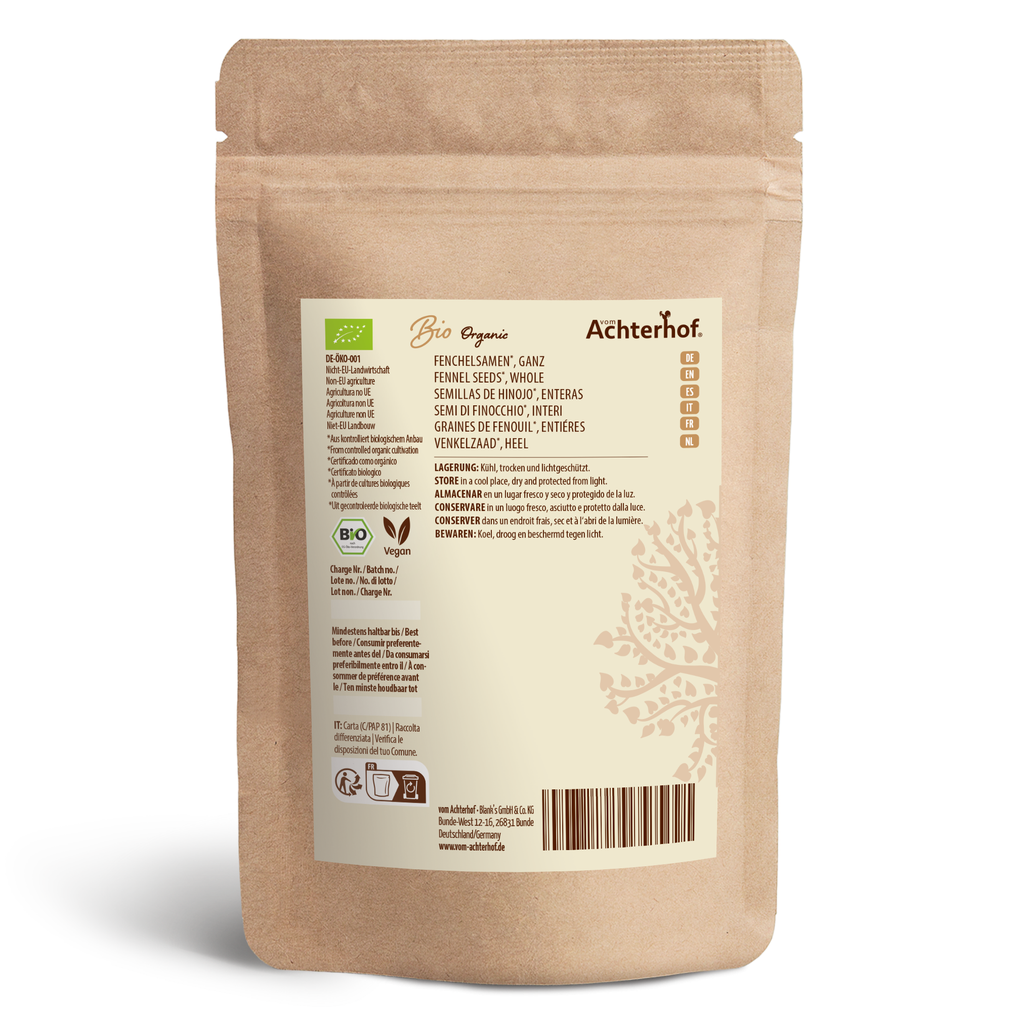 Fenchelsamen ganz Bio (500g)