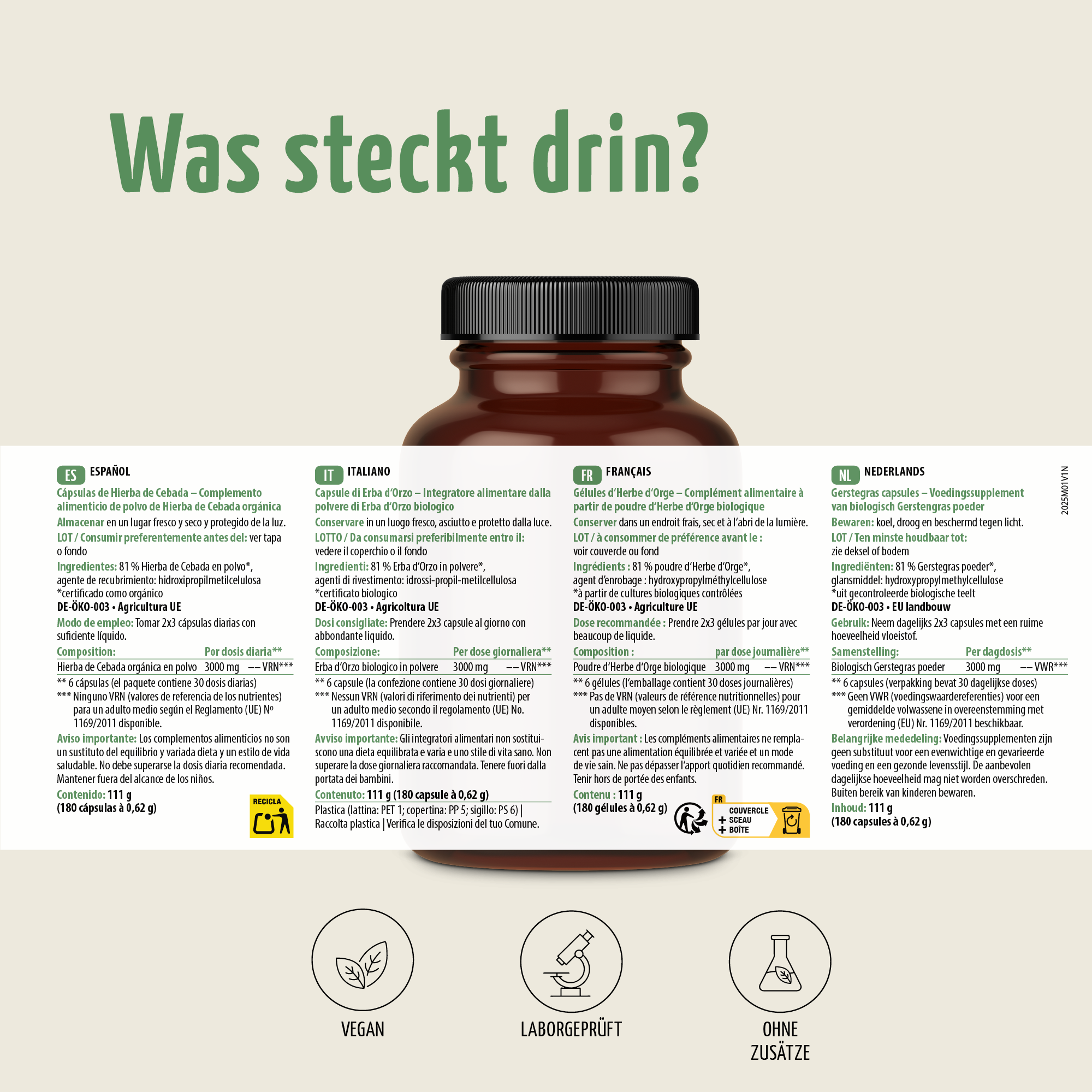Gerstengras Kapseln Bio (180 Kapseln)