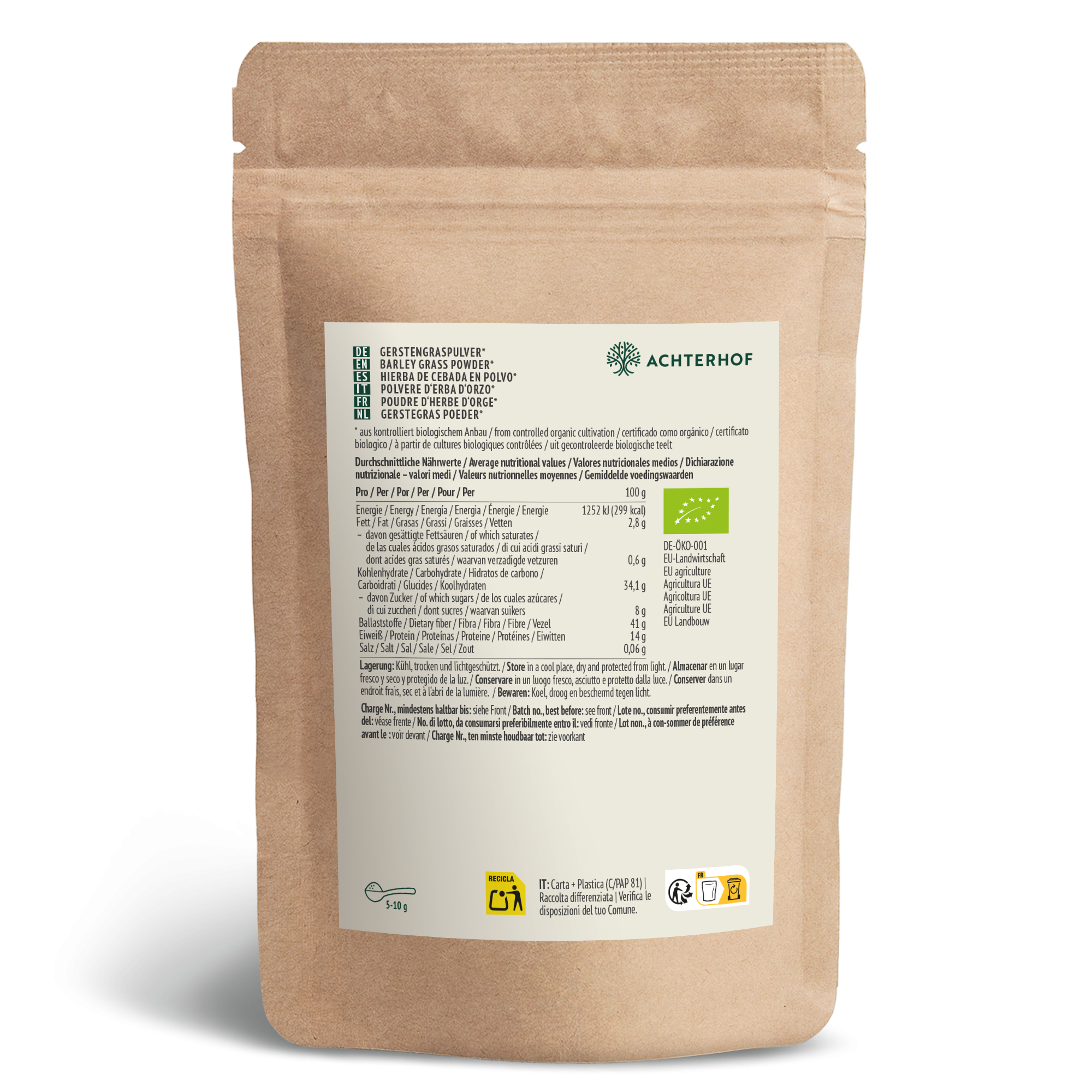 Gerstengras Pulver Bio (1000g)
