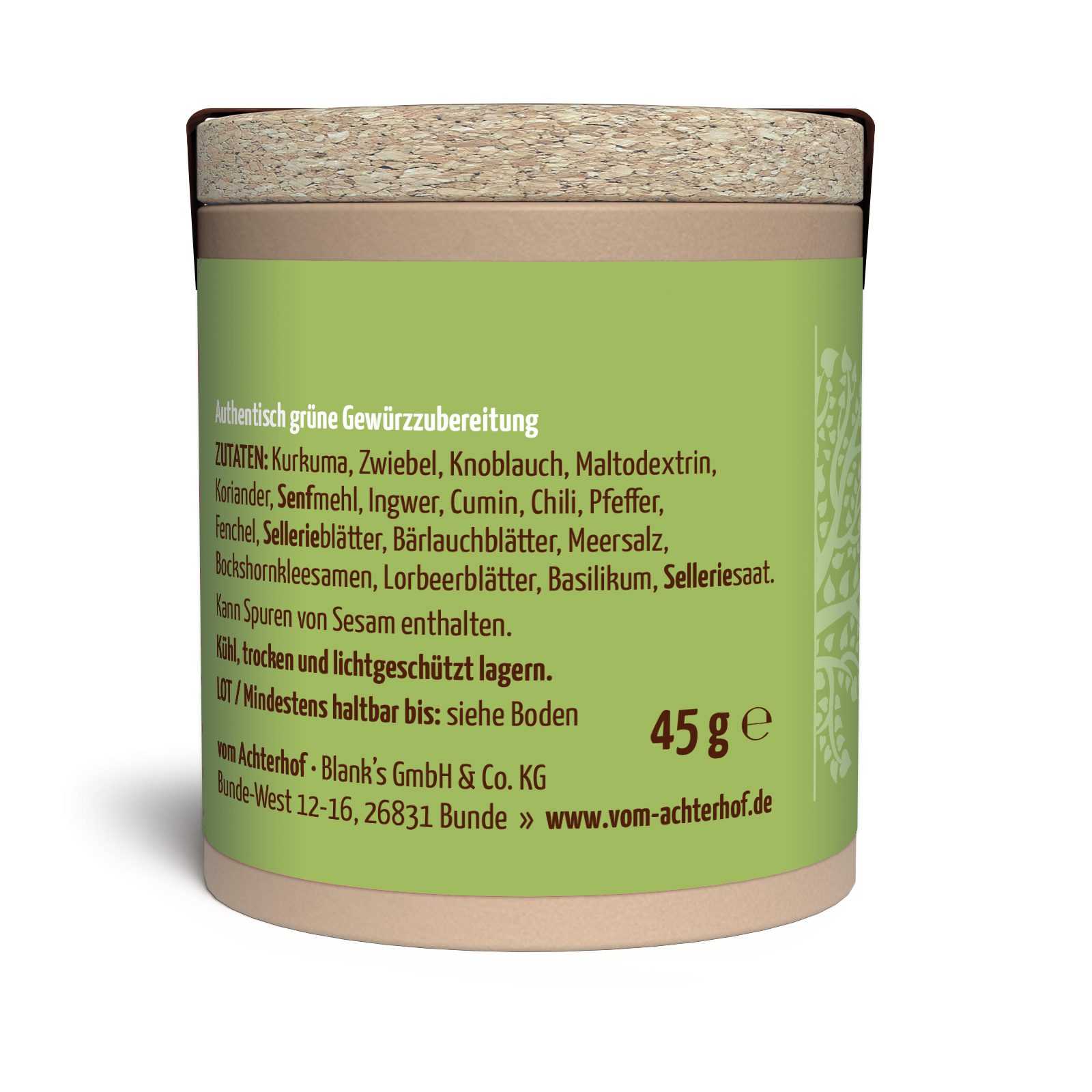 Grünes Curry Gewürzzubereitung (45g)