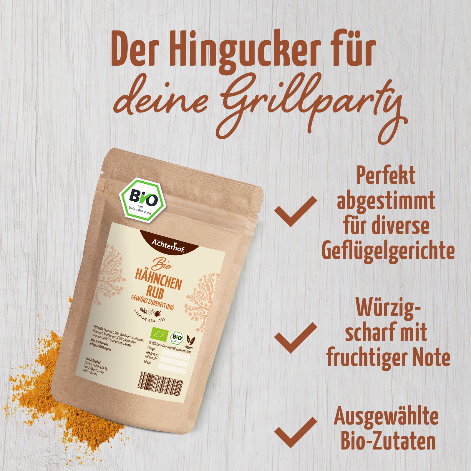 Hähnchen Rub Gewürzzubereitung Bio (100g)