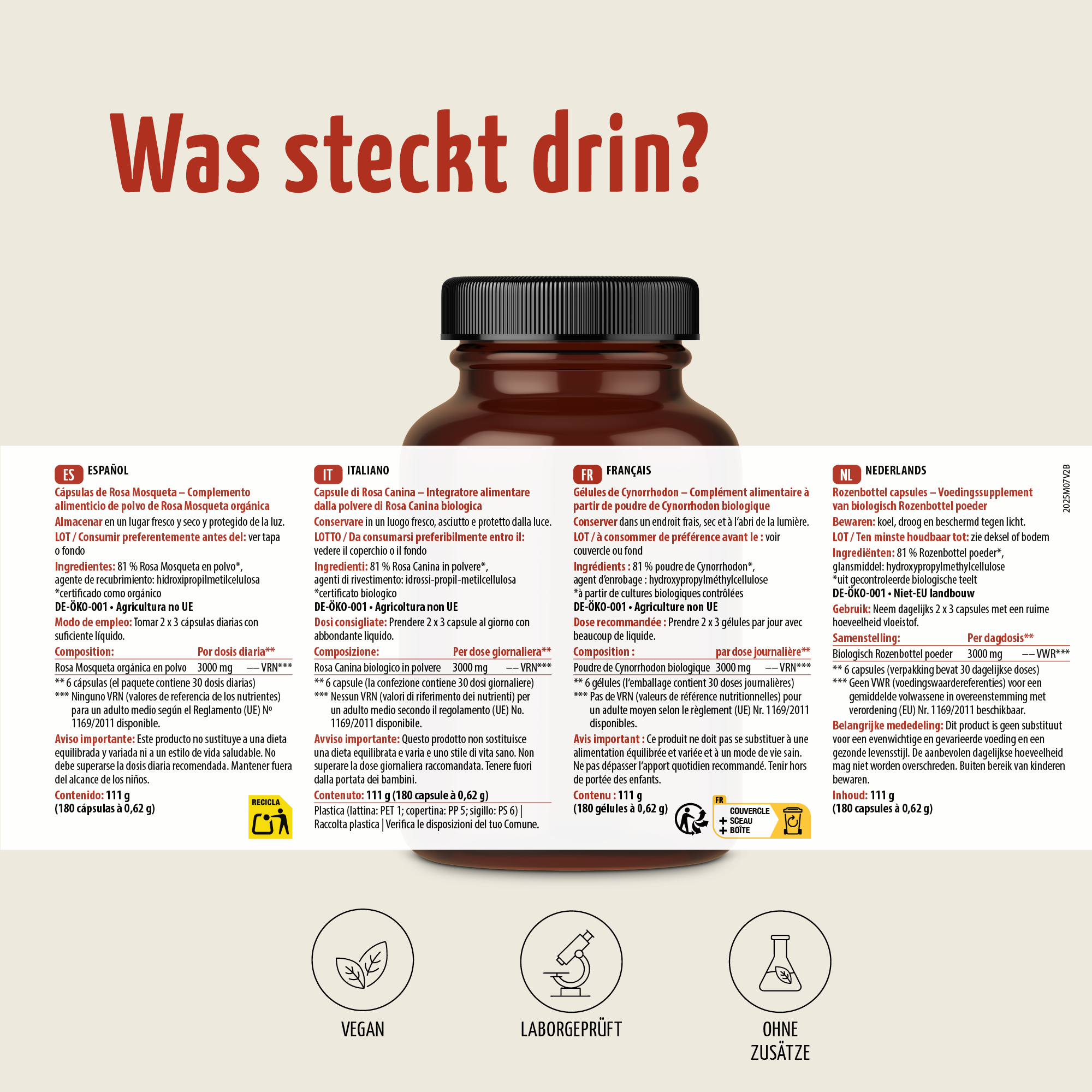 Hagebutten Kapseln Bio (180 Kapseln)