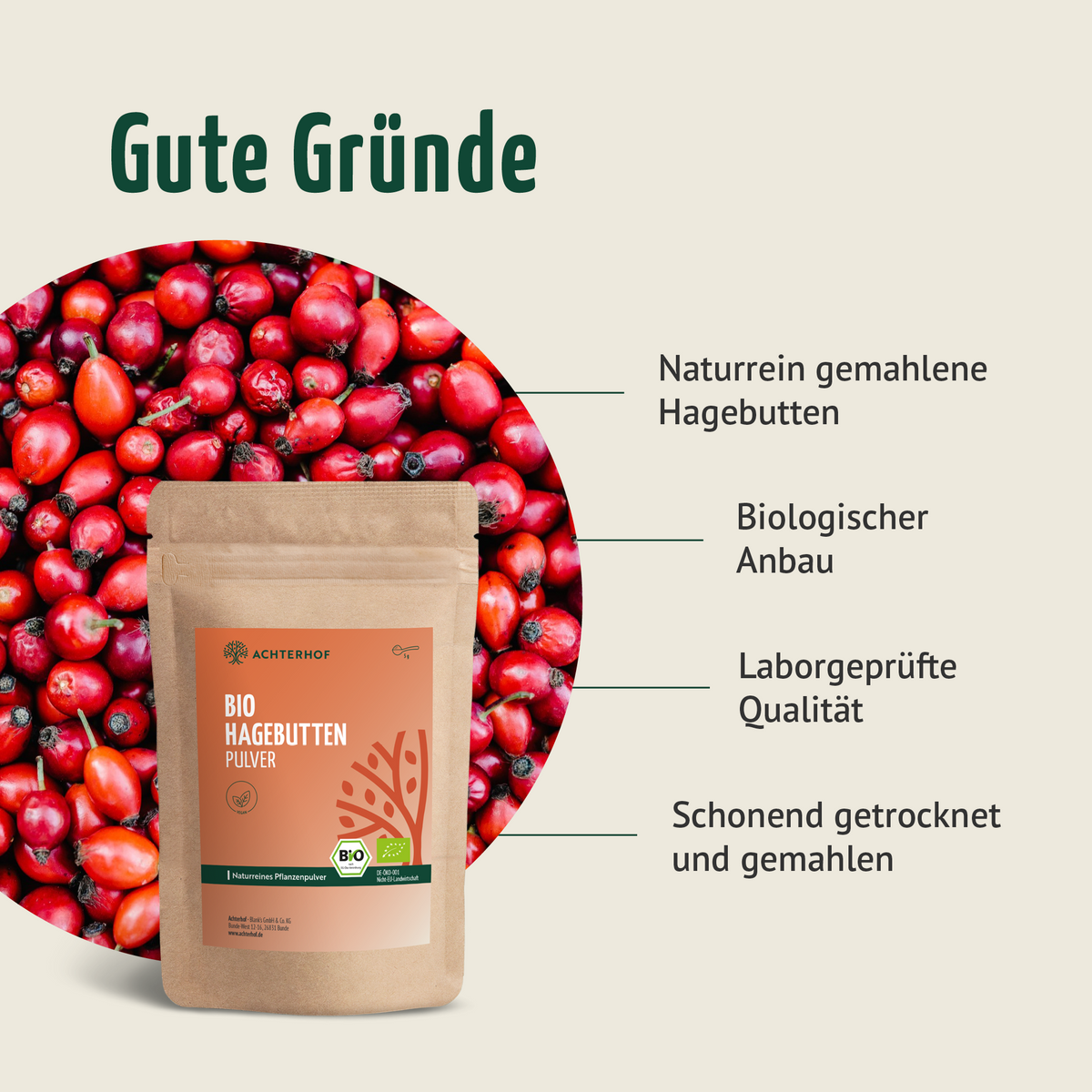 Hagebuttenpulver Bio (500g)