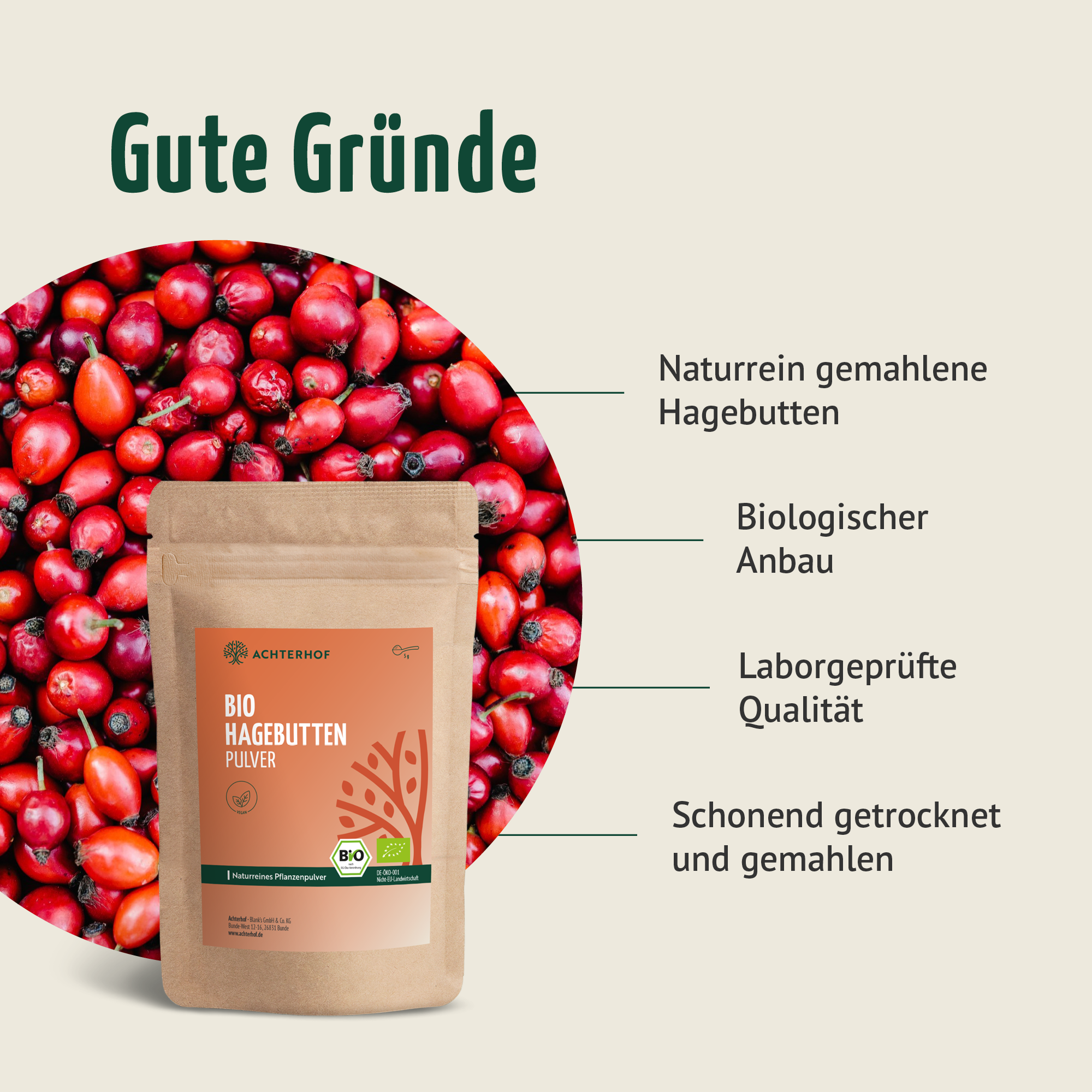 Hagebuttenpulver Bio (1000g)