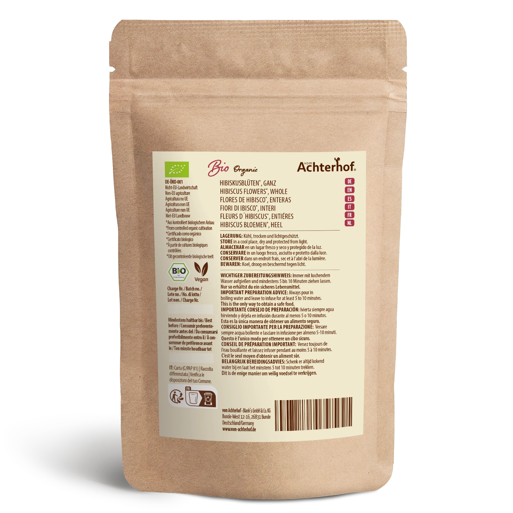 Hibiskusblüten ganz / getrocknet Bio (250g)