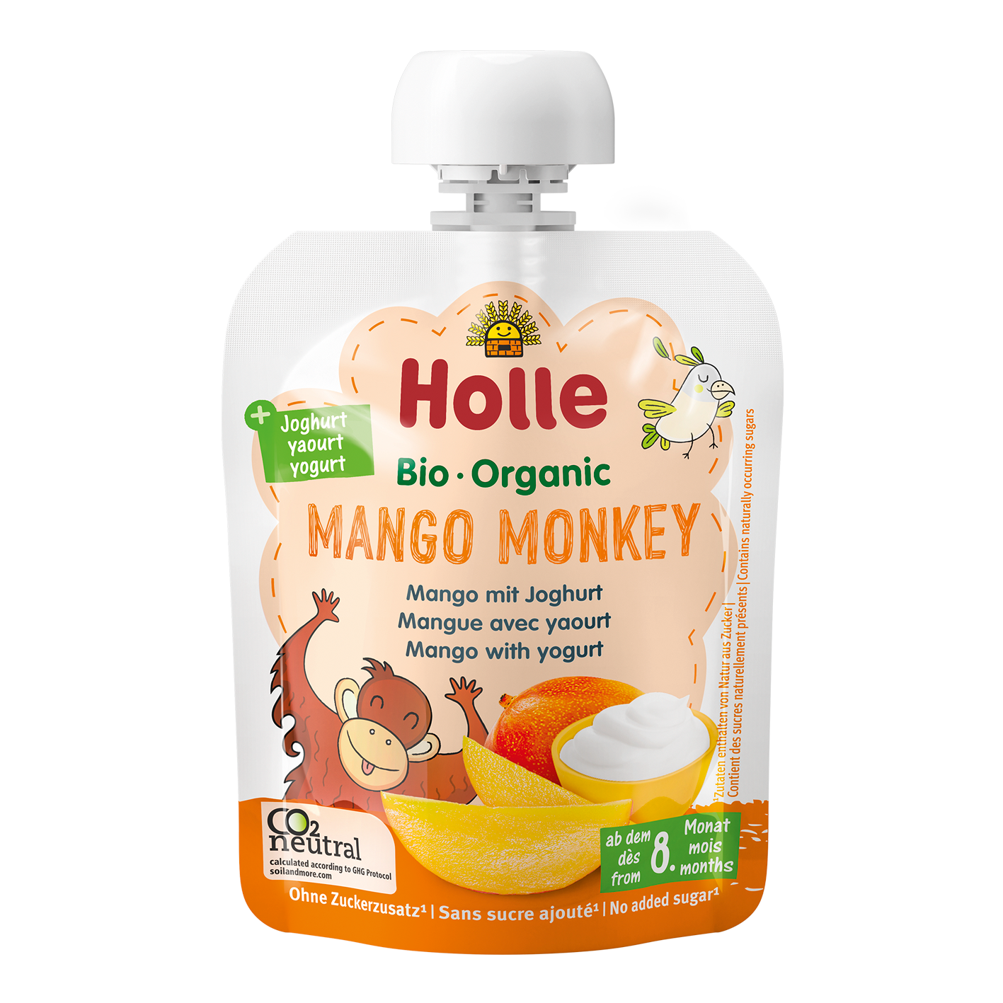 Bio Mango Monkey - Pouchy Mango mit Joghurt ab dem 8. Monat (85g)