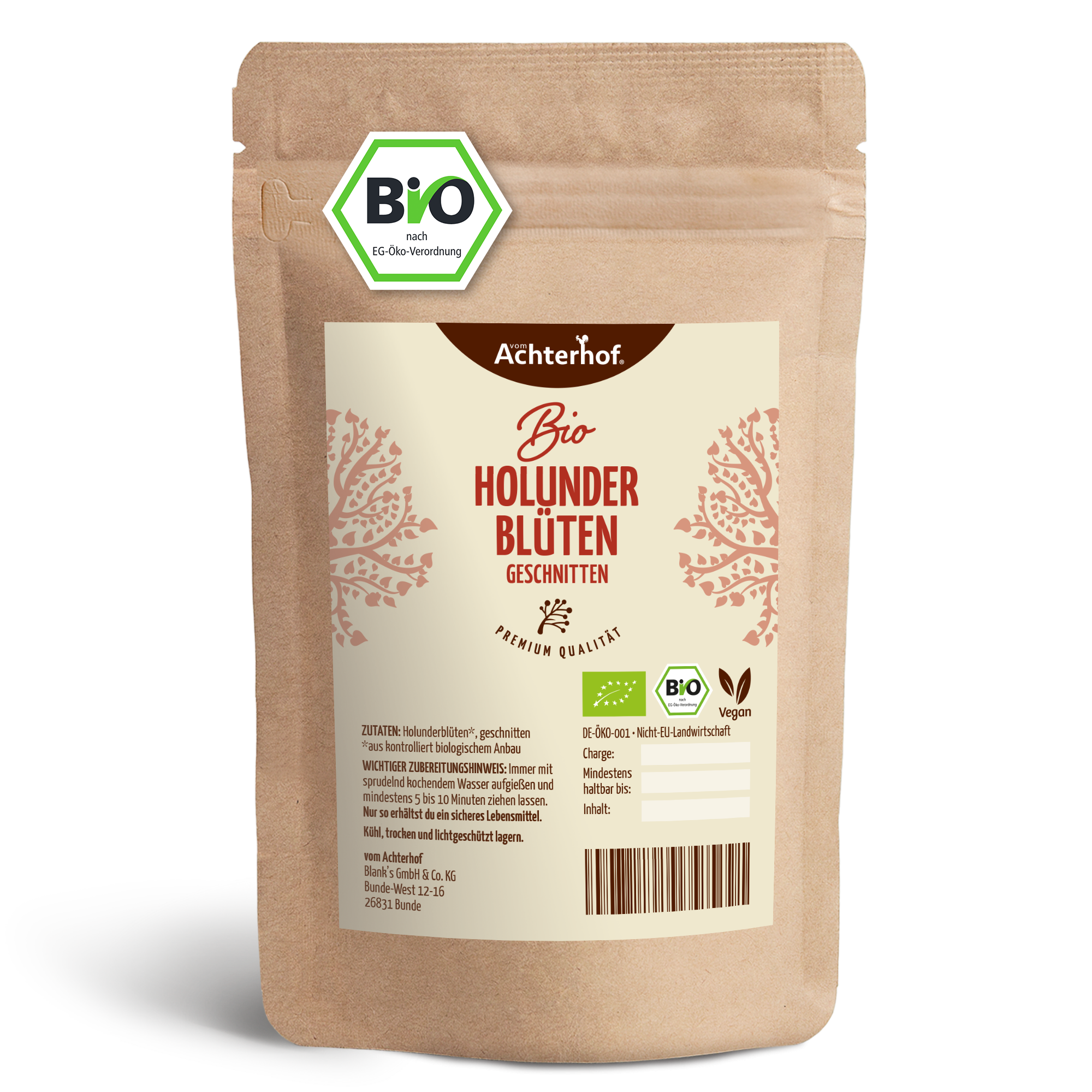 Holunderblüten geschnitten Bio (100g)