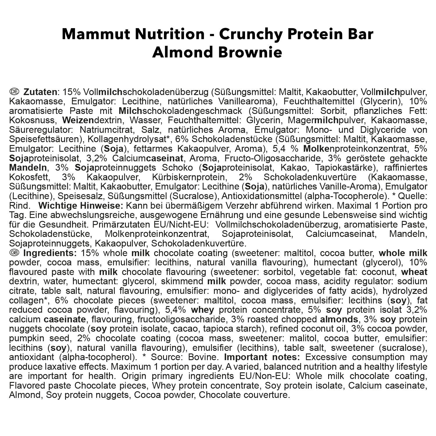 Crunchy Protein Bar - 12x45g - Almond Brownie