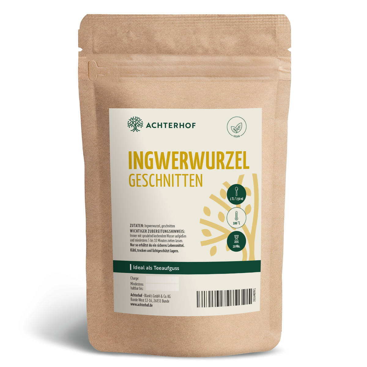 Ingwerwurzel geschnitten (1000g)