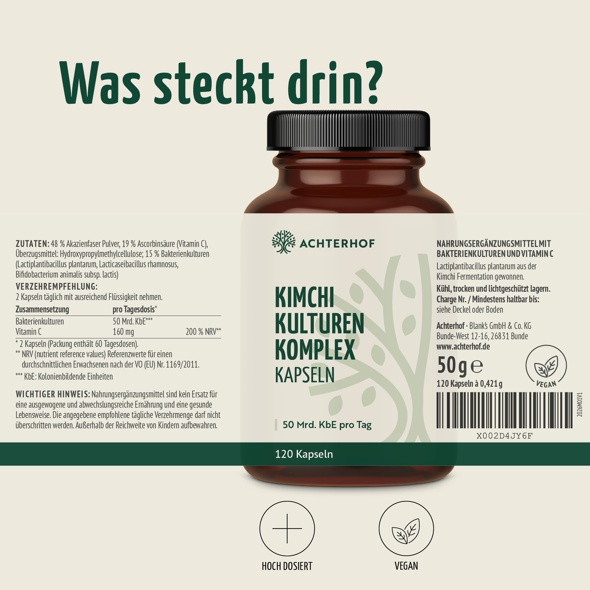 Kimchi Kulturen Komplex (120 Kapseln)