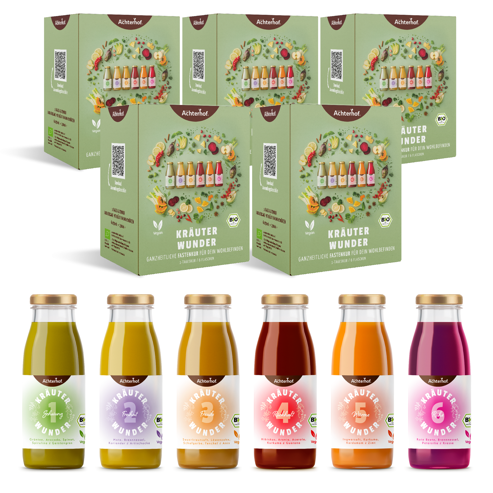 Fastendrinks 30 Flaschen Kräuterwunder Bio (5-Tageskur)