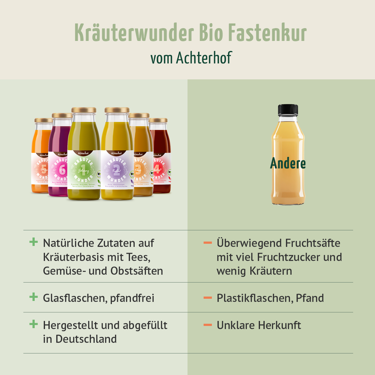 Fastendrinks 30 Flaschen Kräuterwunder Bio (5-Tageskur)