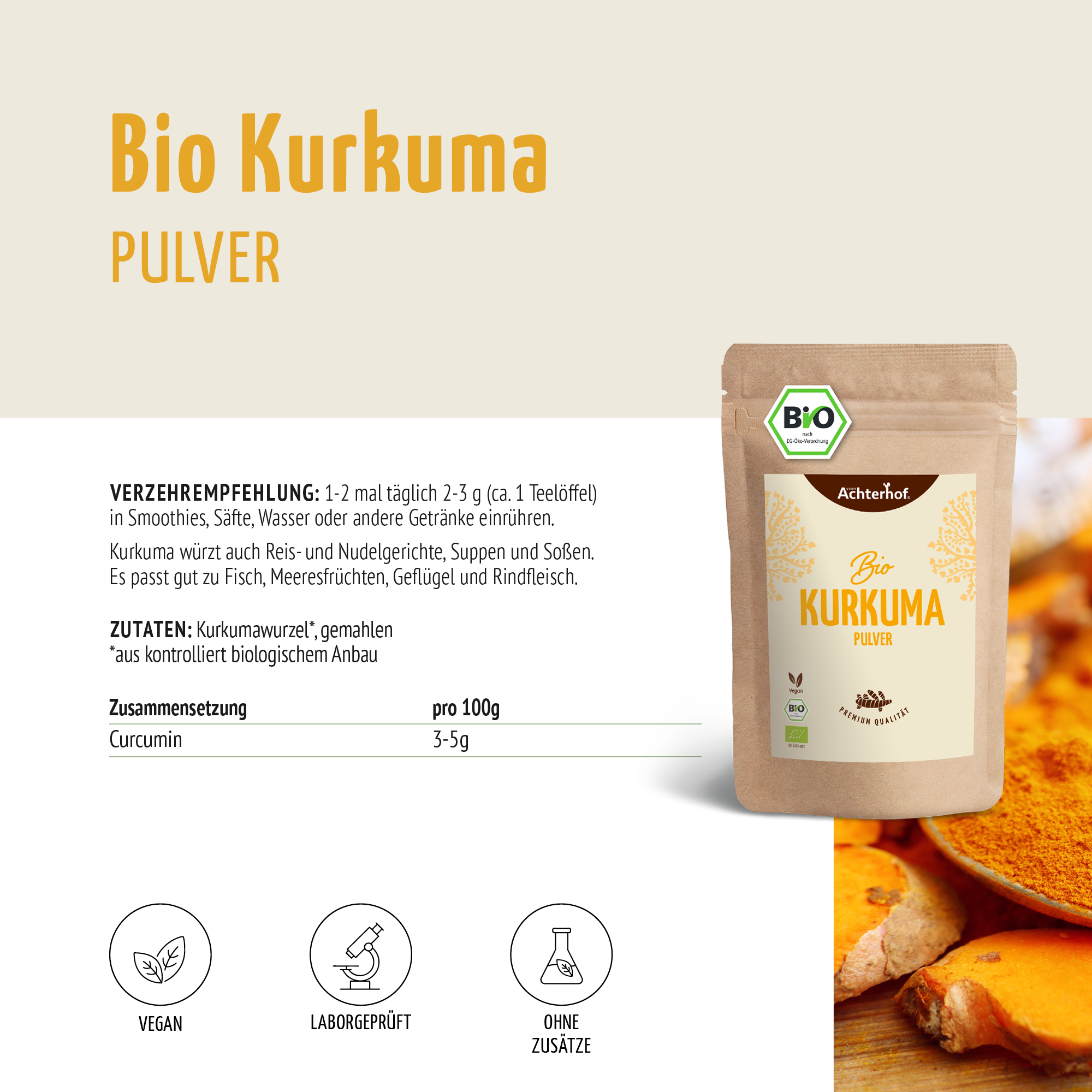 Bio Kurkuma Pulver (500g)
