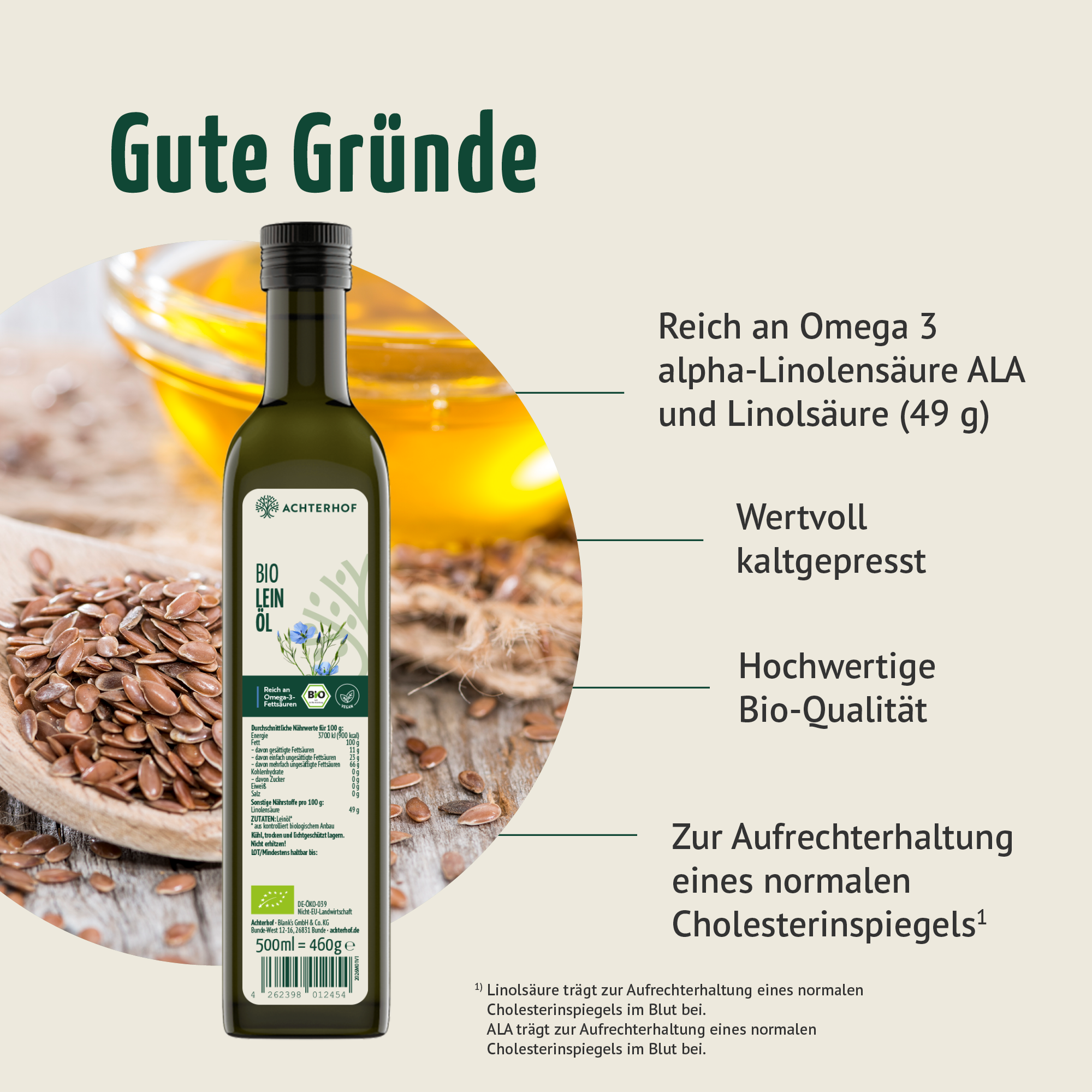 Bio Leinöl (500ml)