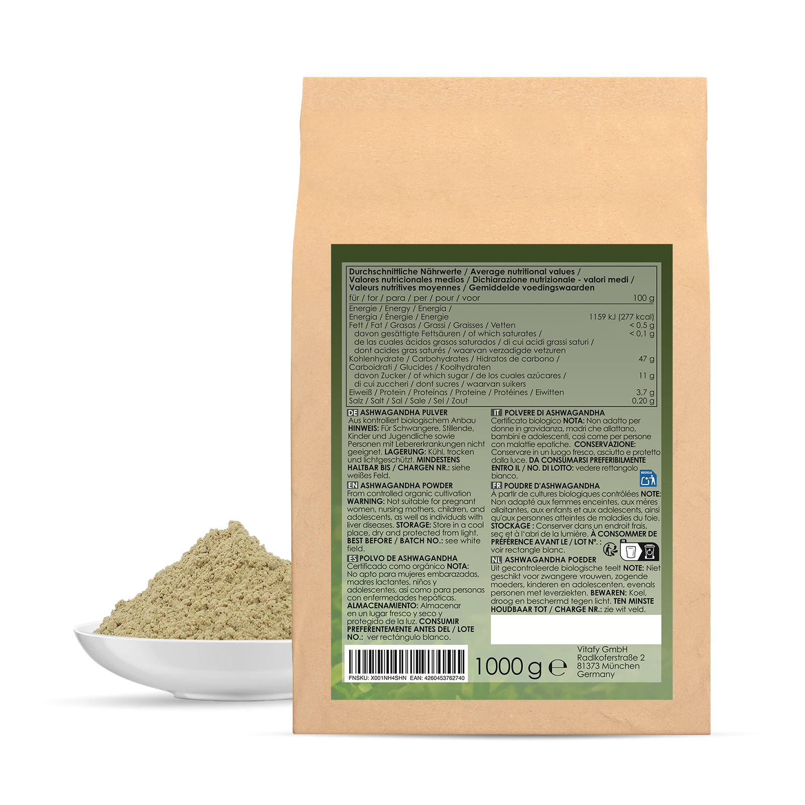 Ashwagandhapulver bio (1000g)