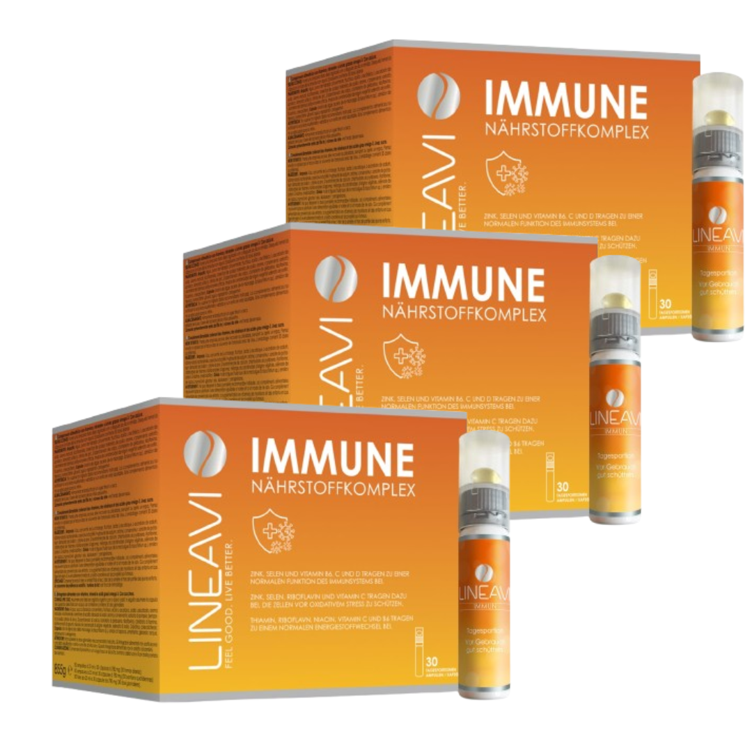 LINEAVI Immun 3-Monatspackung (3x30x25ml Trinkfläschchen + 3x30 Omega 3 Kapseln)