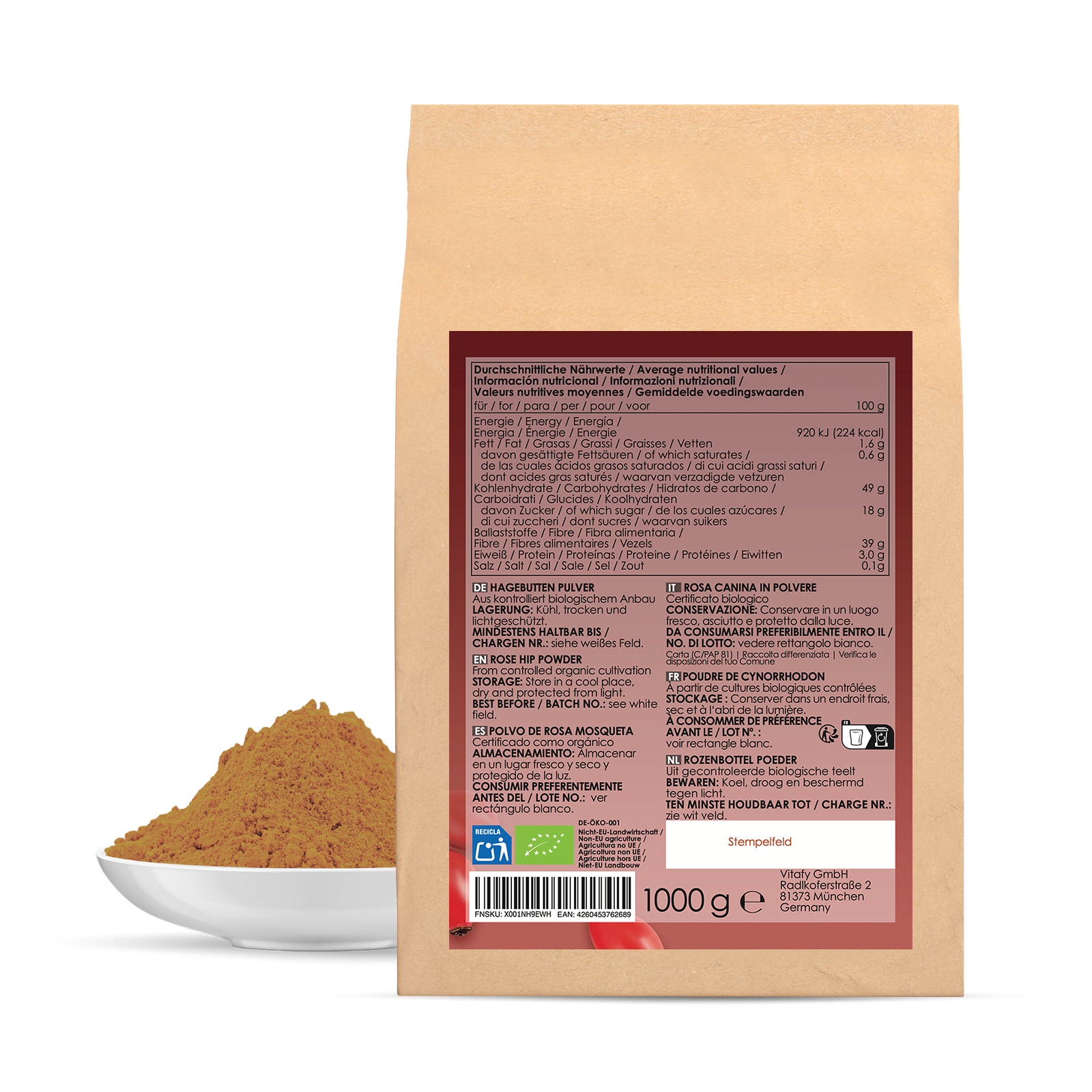 Hagebuttenpulver bio (1000g)