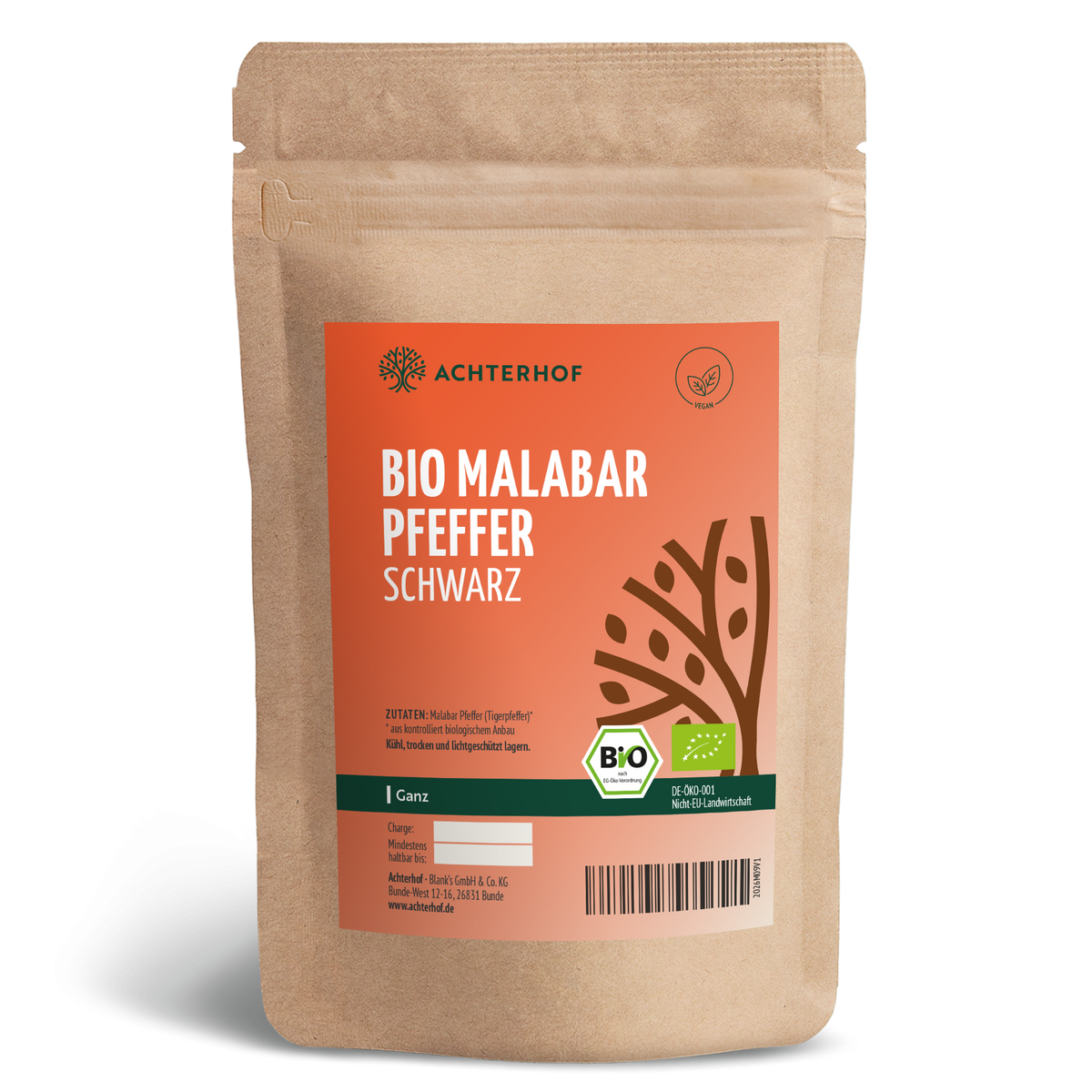 Malabar Pfeffer schwarz ganz Bio (100g)