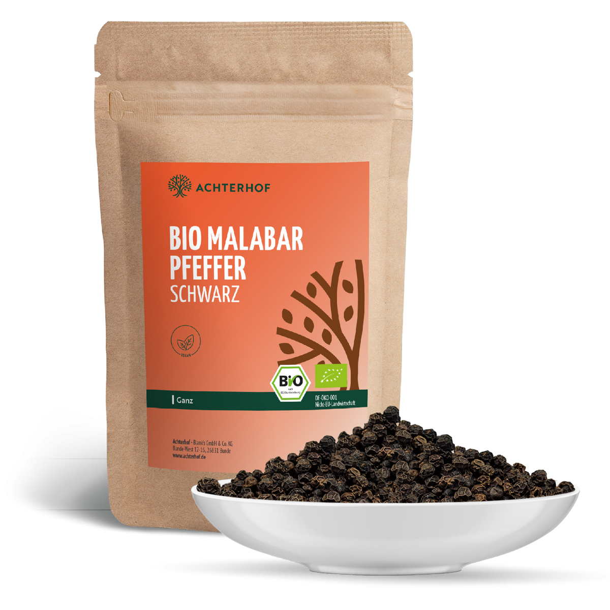 Malabar Pfeffer schwarz ganz Bio (500g)