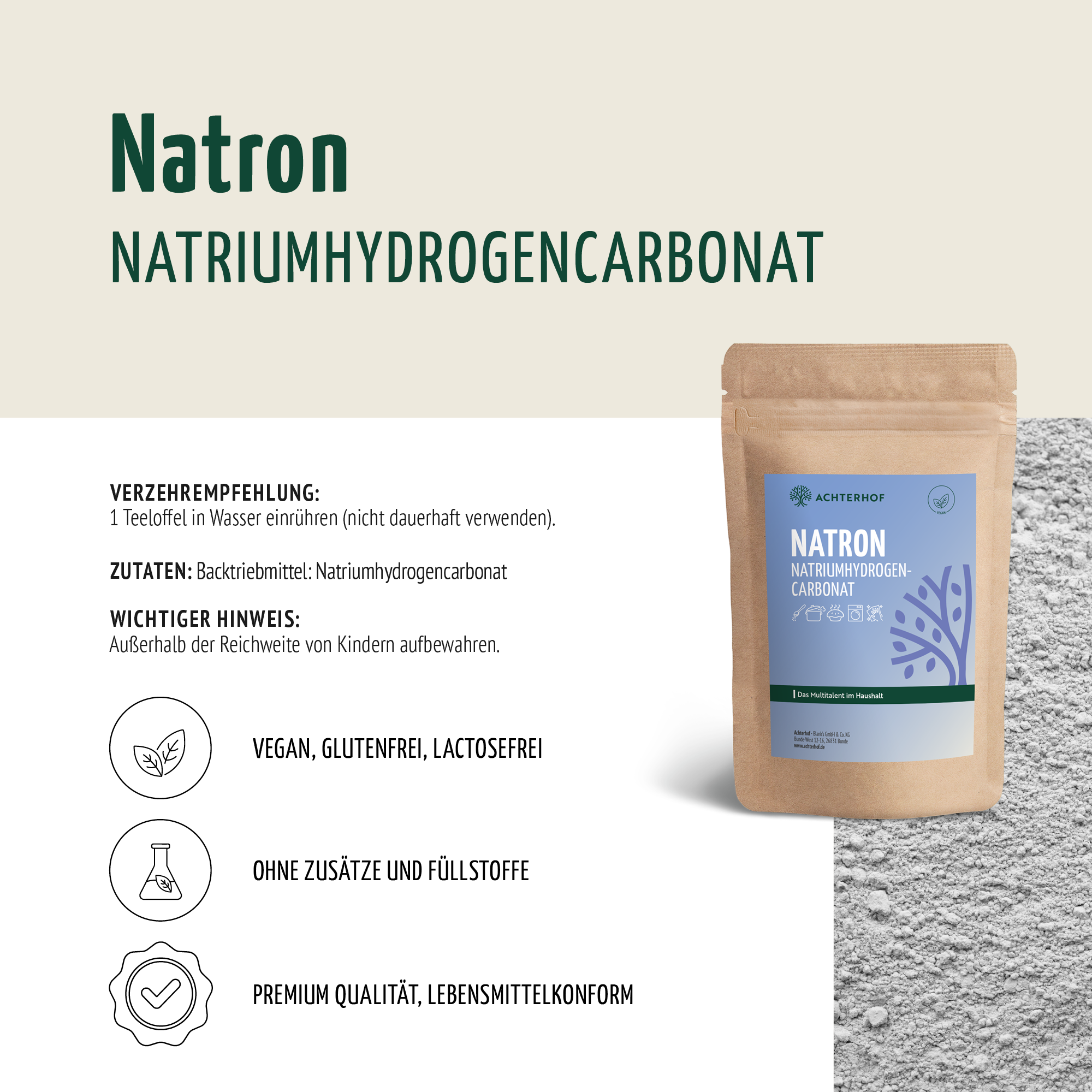 Natron Natriumhydrogencarbonat (250g)