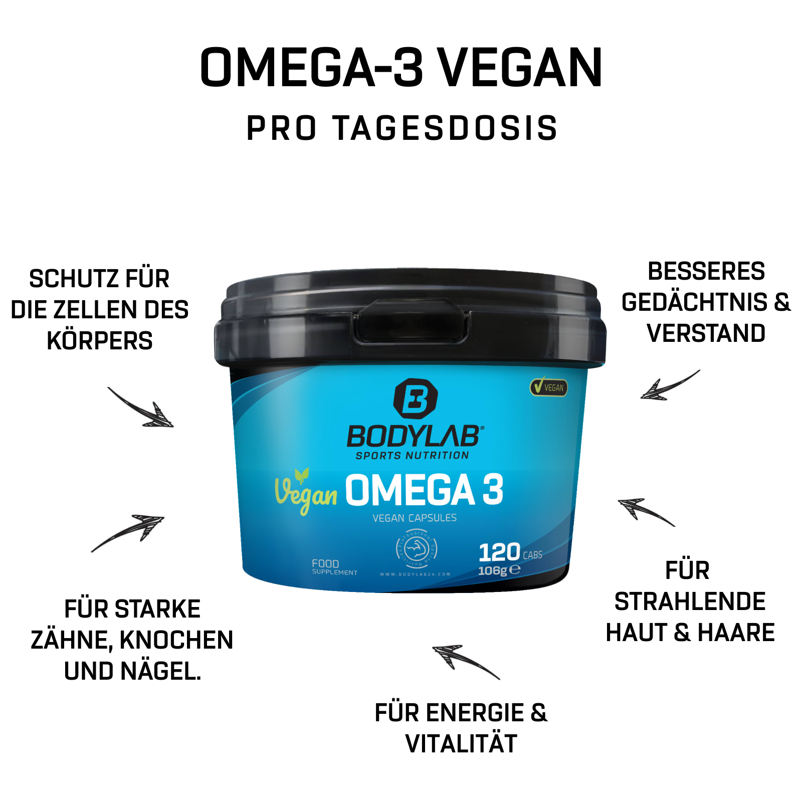 3 x Vegan Omega 3 (120 Kapseln)