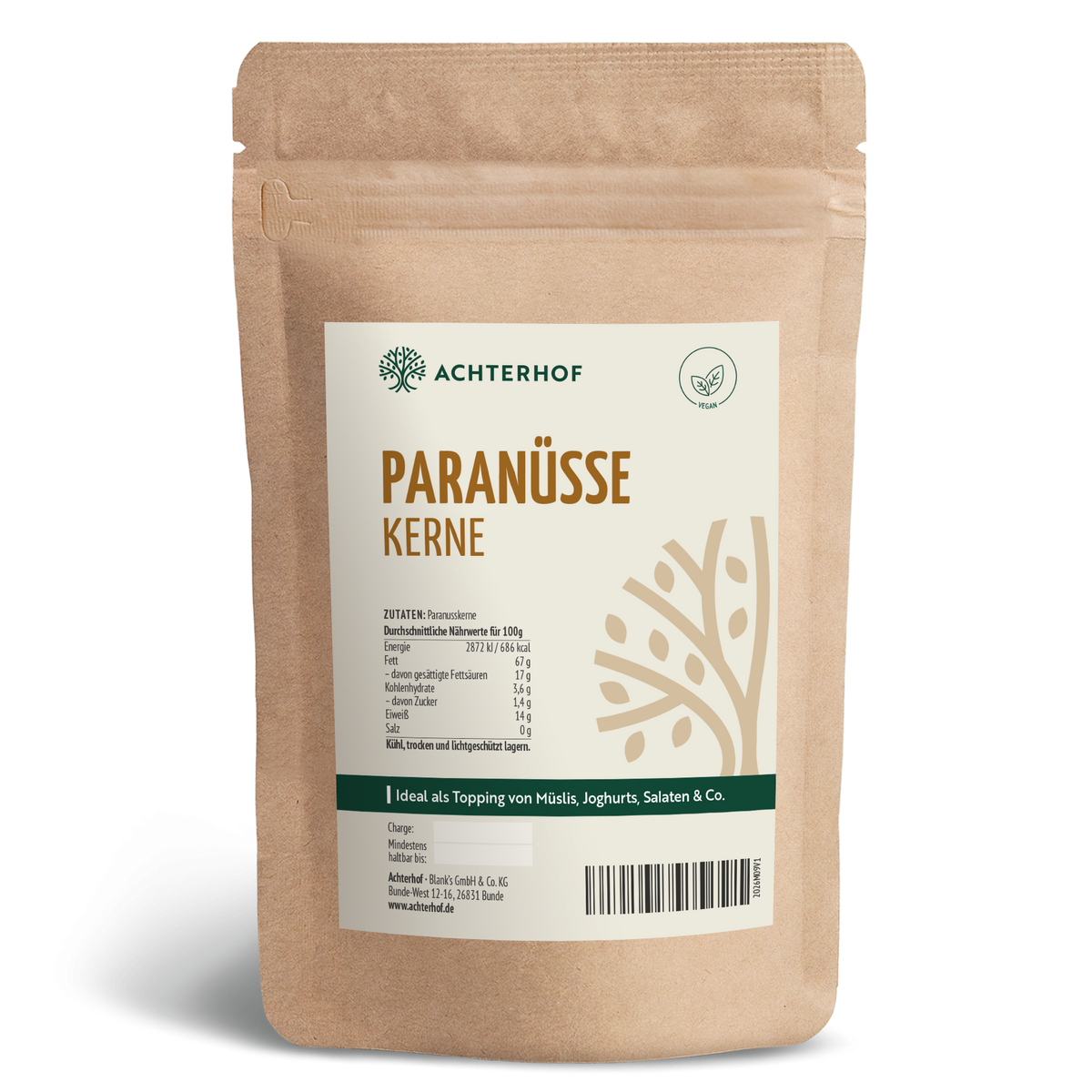 Paranusskerne ganz (500g)